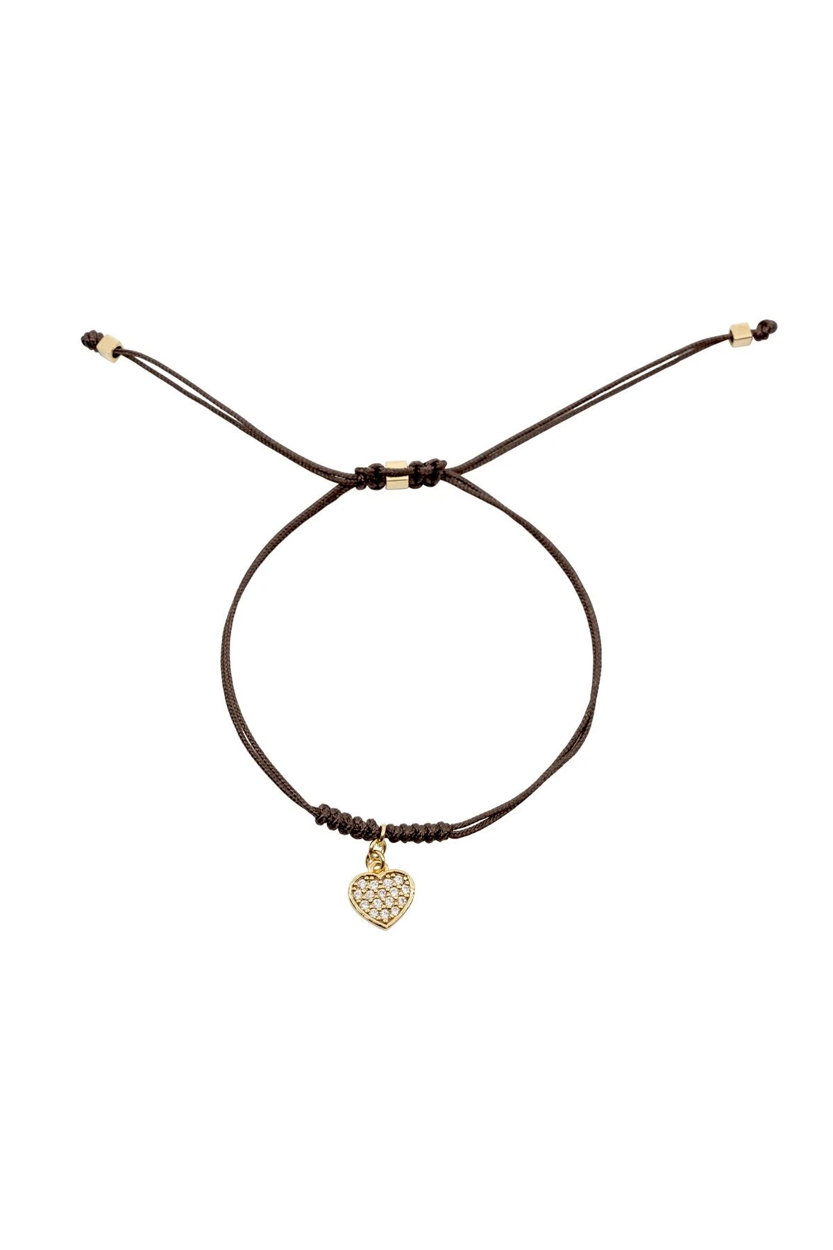 LOVE – Dangling CZ Heart Cord Bracelet