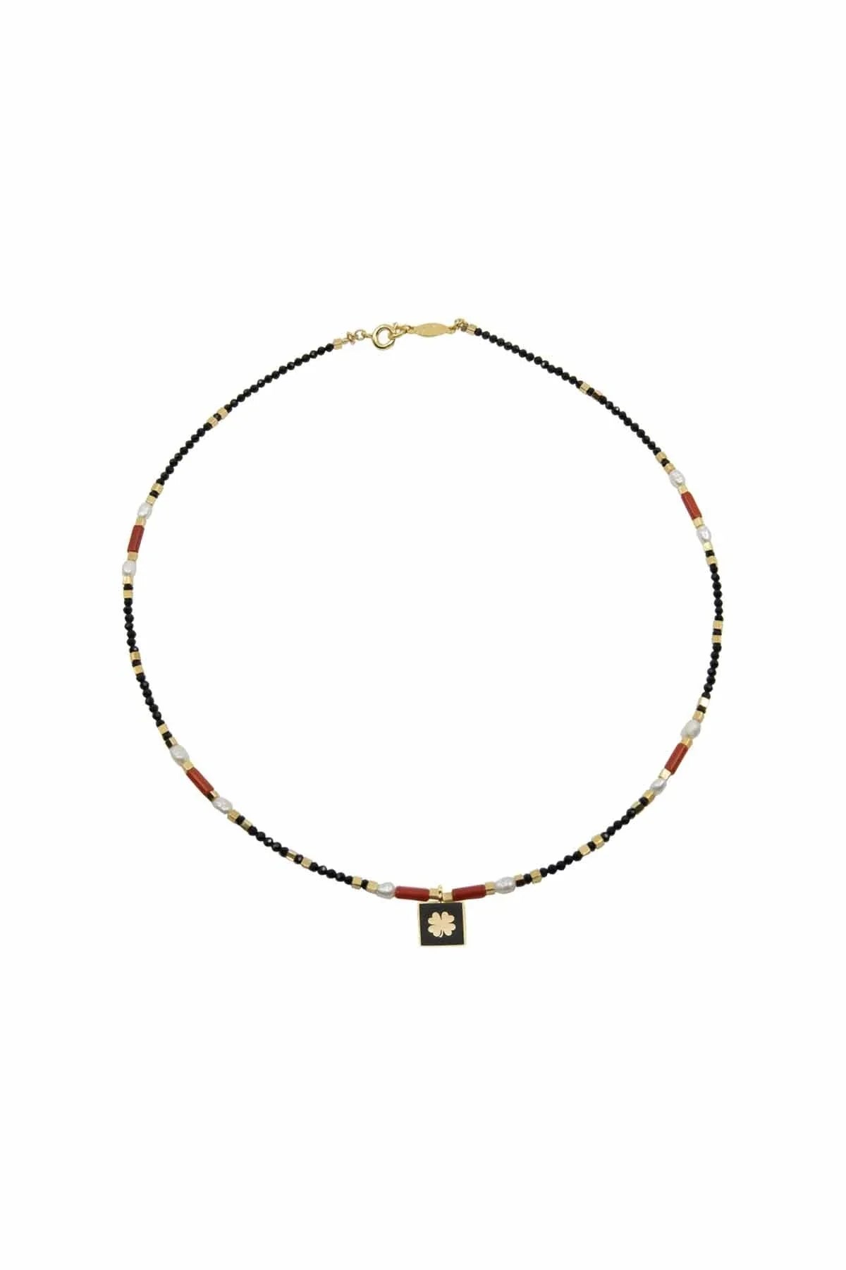 SHAMROCK – Gem Bead Pendant Necklace