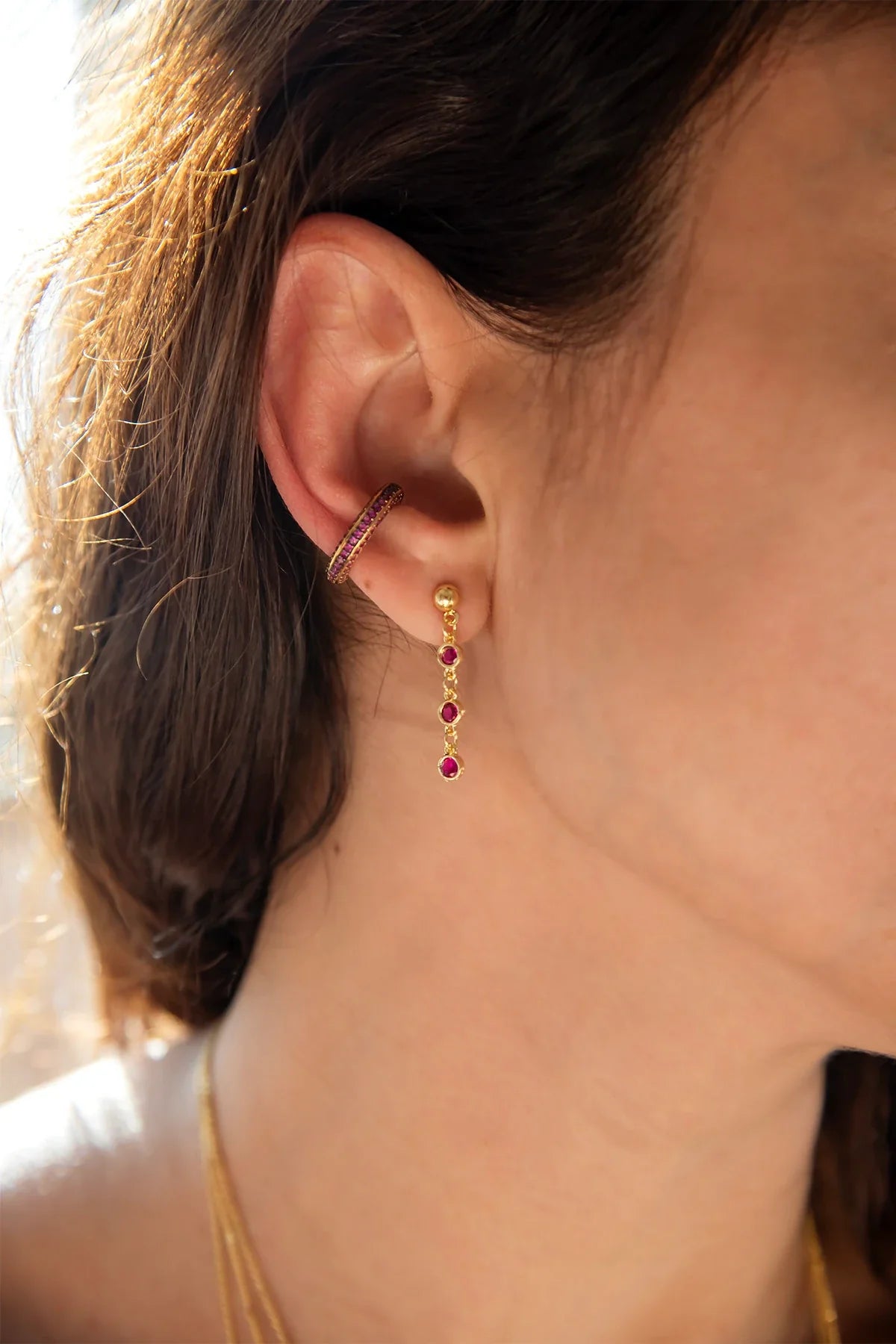 NORA - Rubis - Zircon Earrings