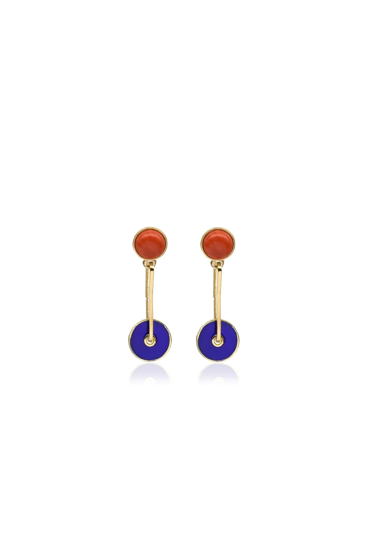 MARINA – Enamel Disc Drop Earrings