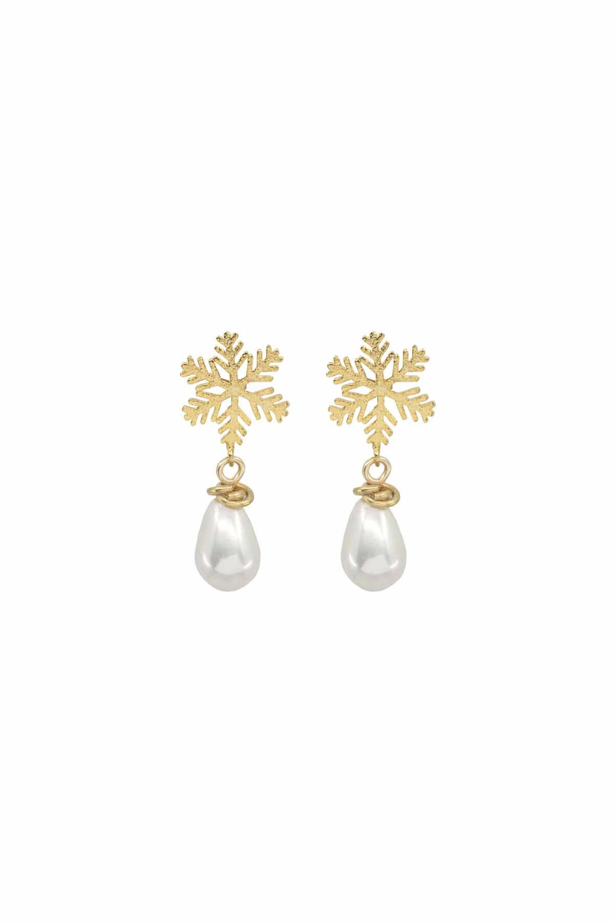 FROST - Snowflake Pearl Earrings