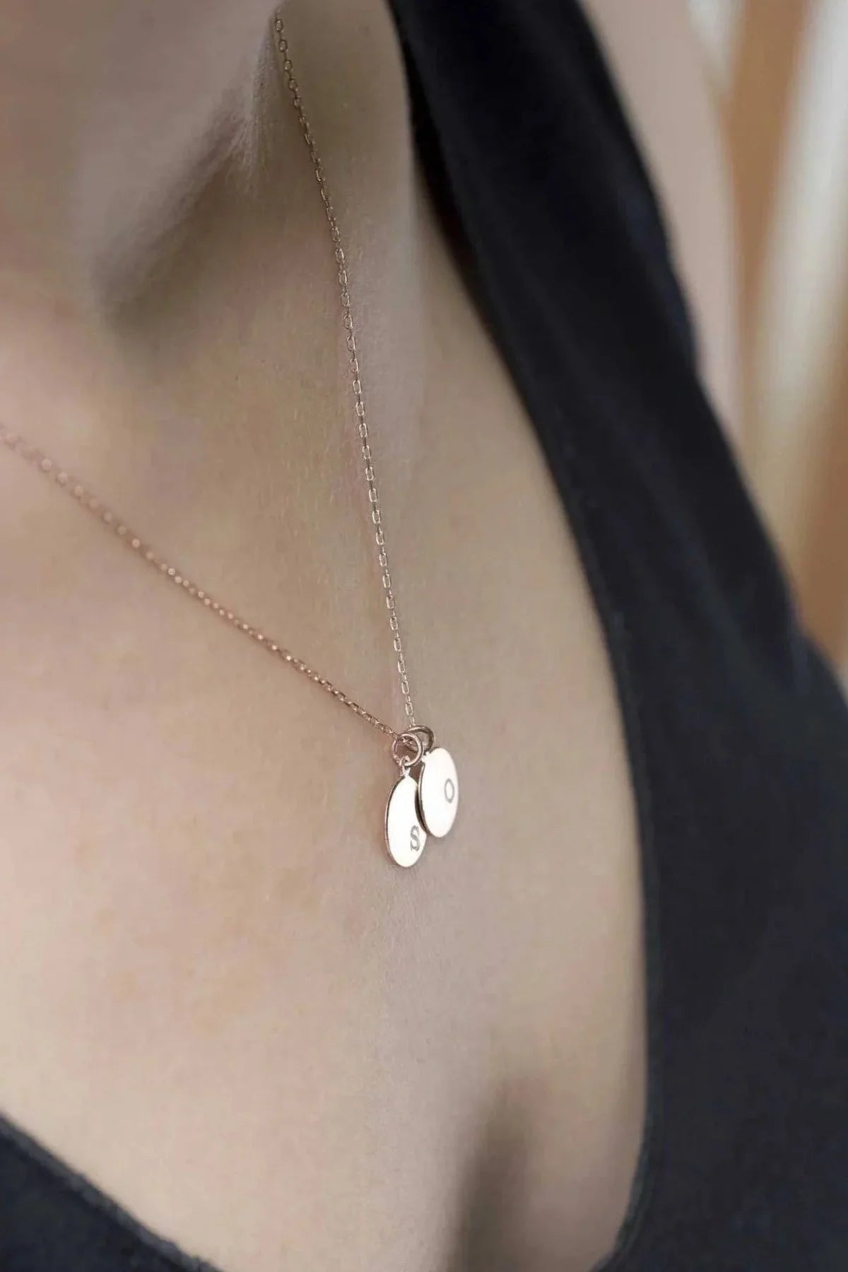 TWIN LETTERS – Double Coin Initial Necklace