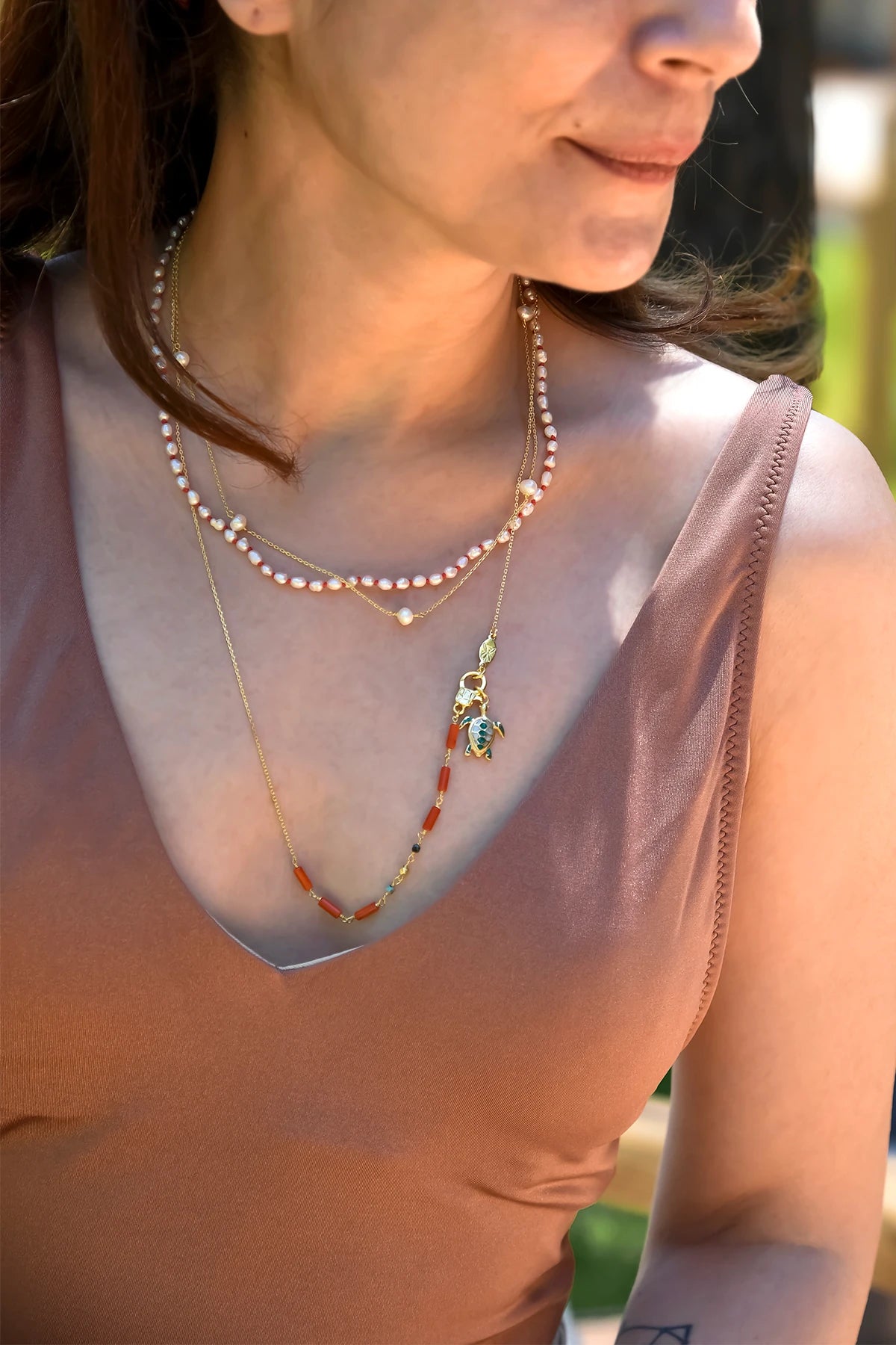 DANTE – Delicate Pearl Chain Necklace