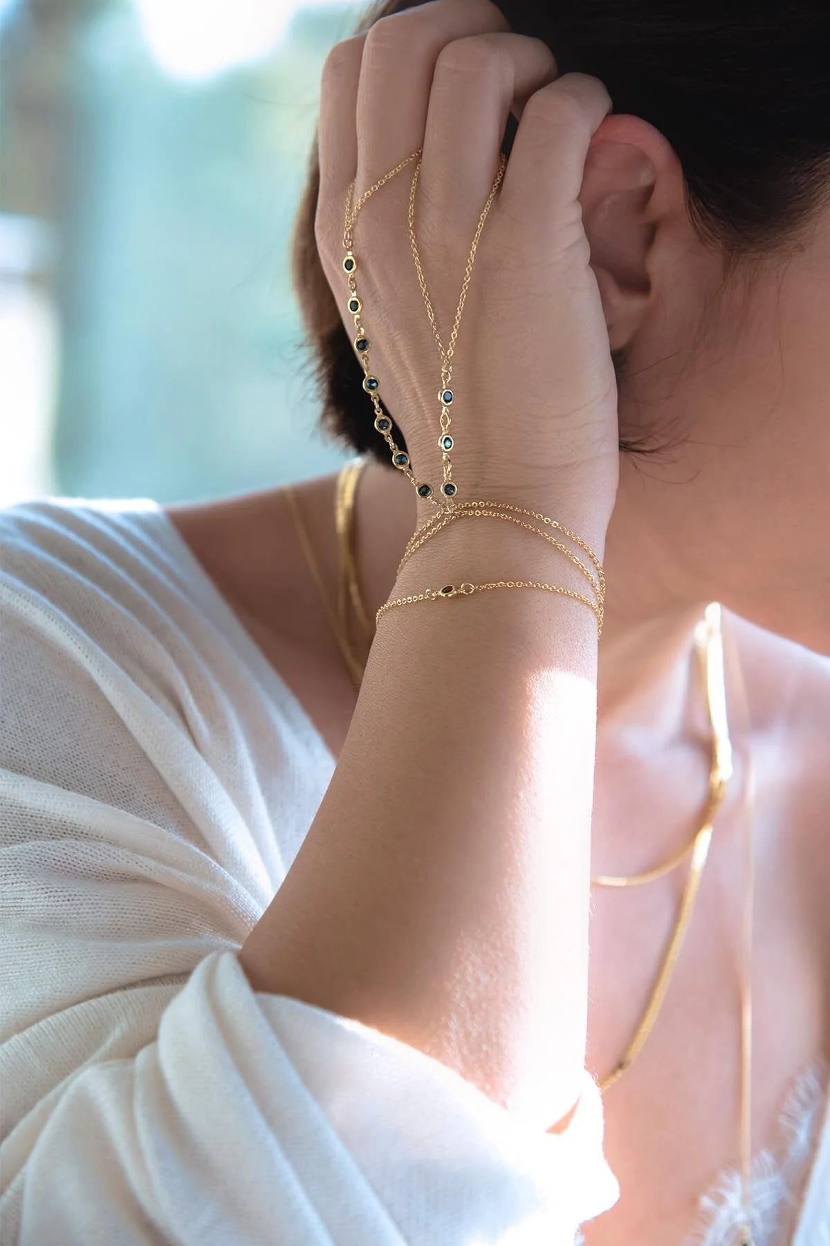 TRIO BLUE - CZ Hand Chain