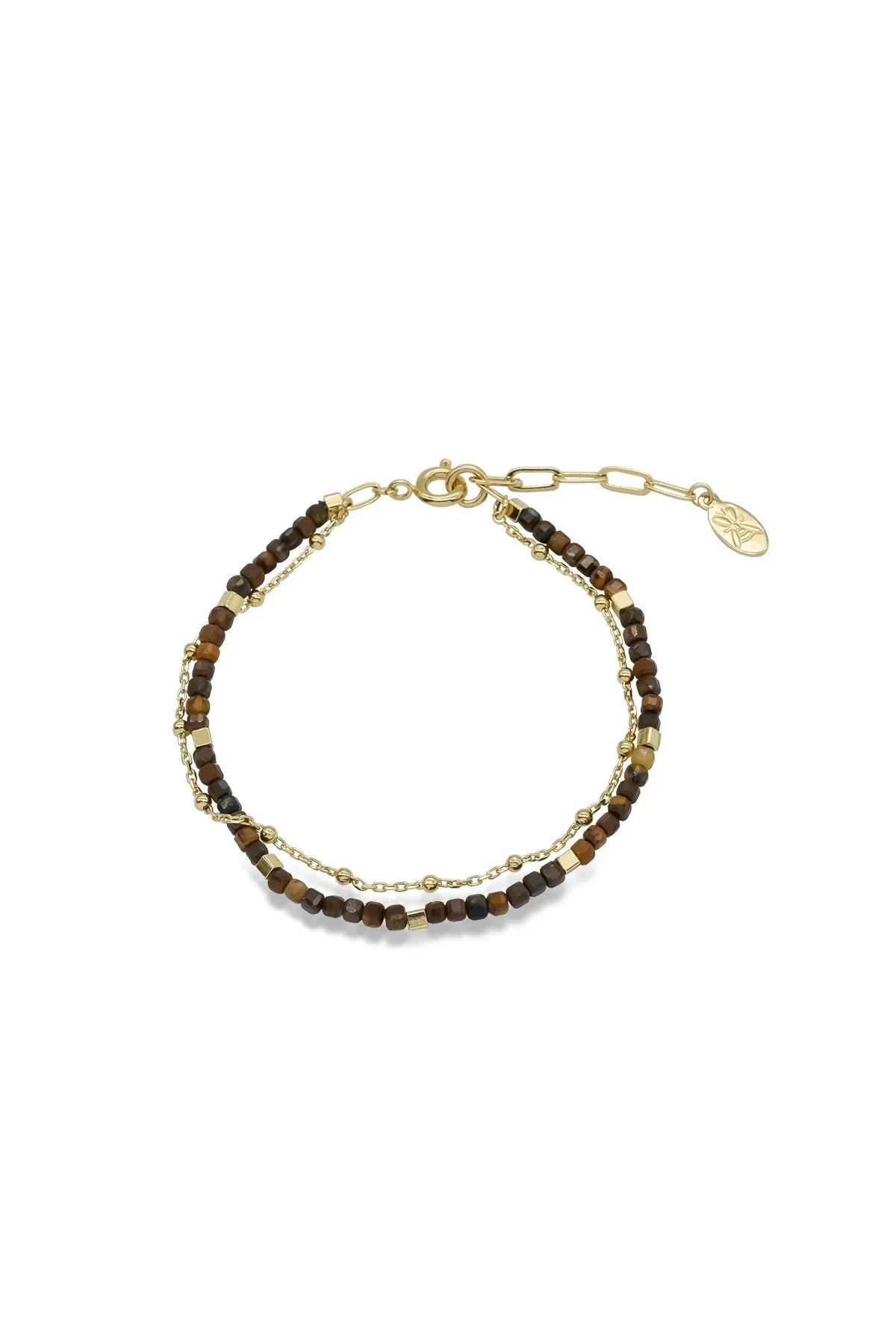 VESPERA – Tiger’s Eye Beaded Chain Bracelet