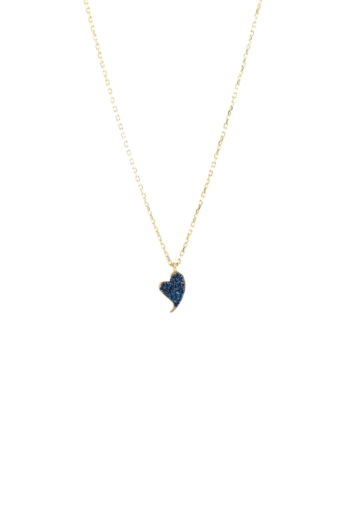 BLUE DIAMOND BEAT – Blue Sapphire Heart Necklace