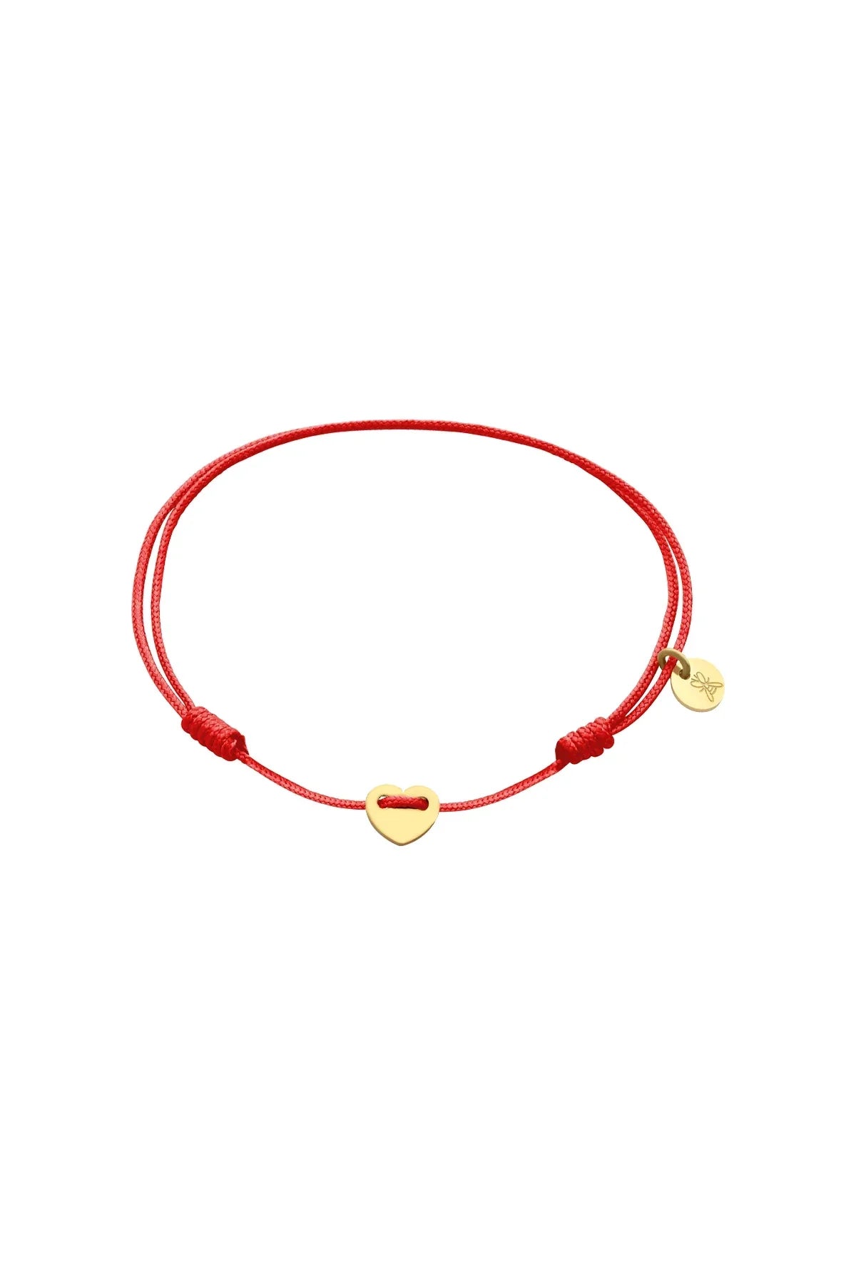 TINY LOVEFUL - RED - Minimal Heart Cord Bracelet