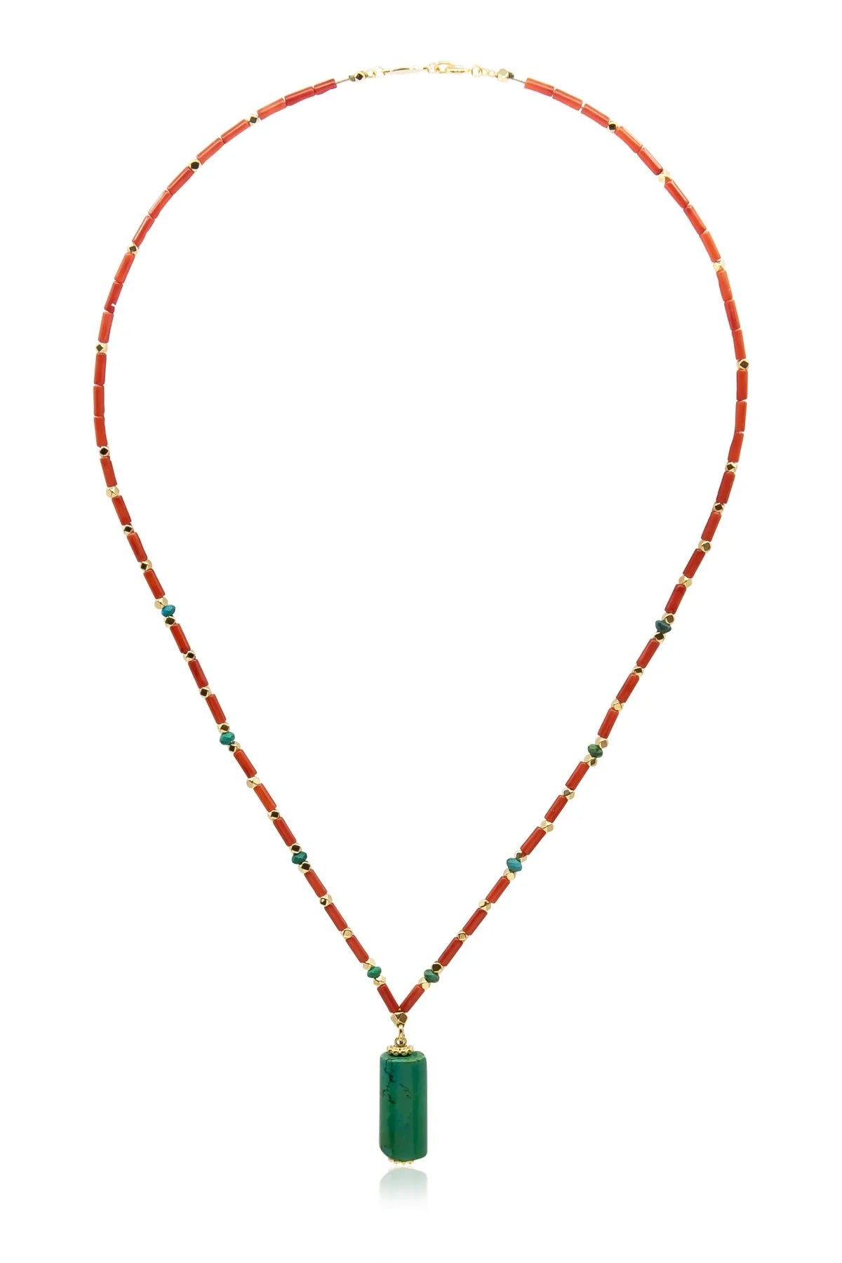 VITA – Coral & Malachite Natural Stone Necklace