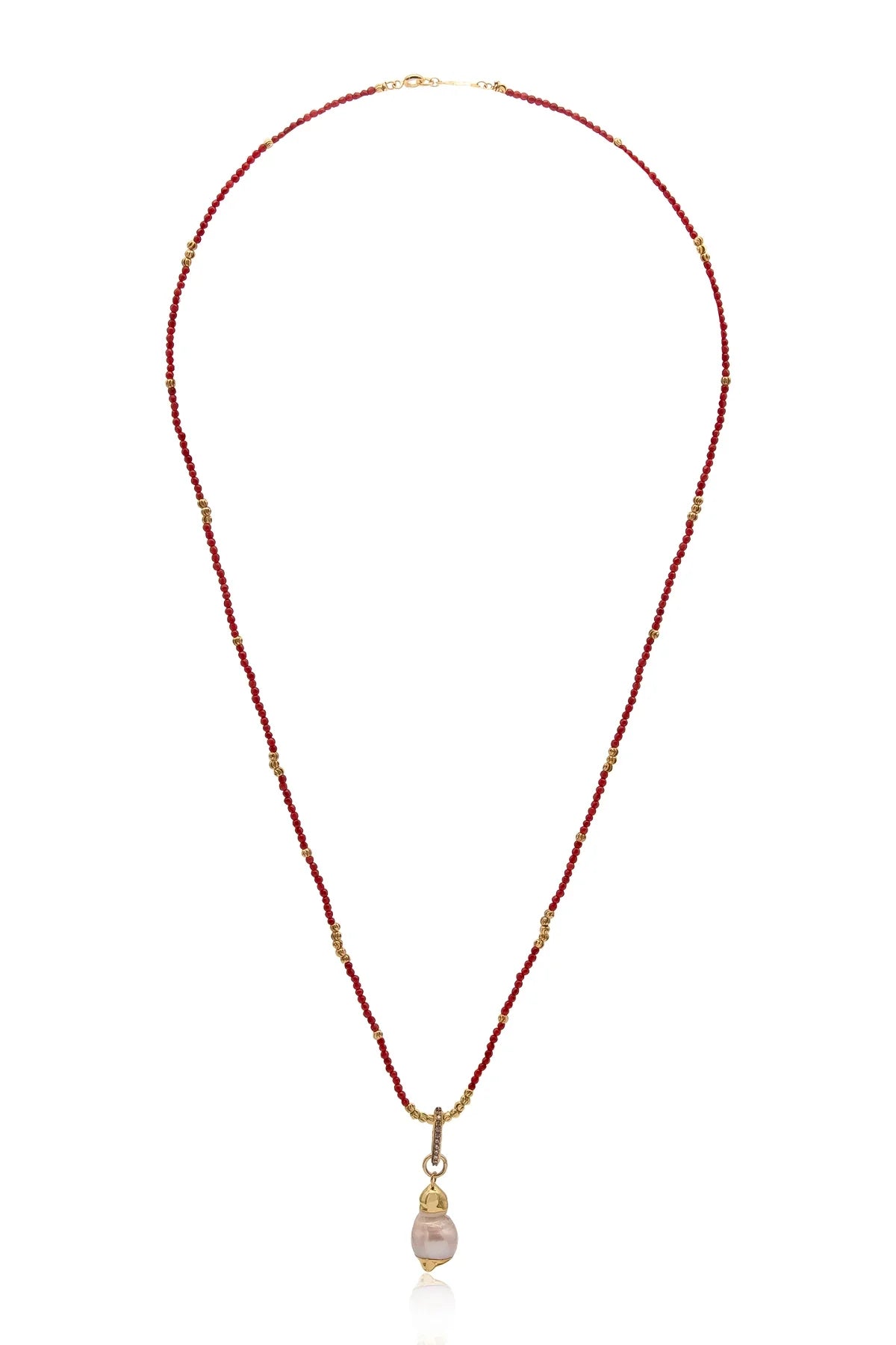CARMINE – Coral & Baroque Pearl Necklace