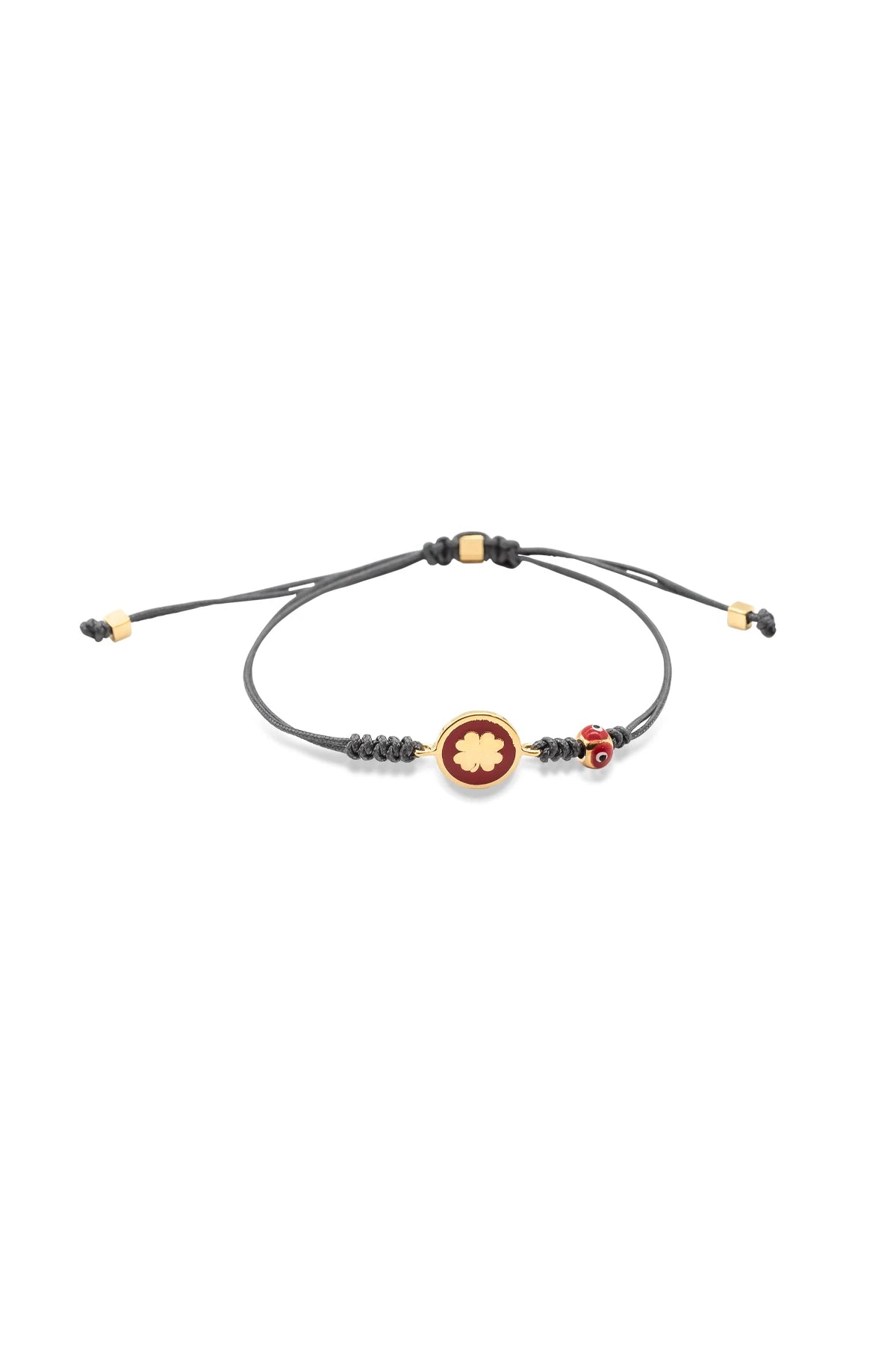 RED SHAMROCK – Four-Leaf Symbol Bracelet
