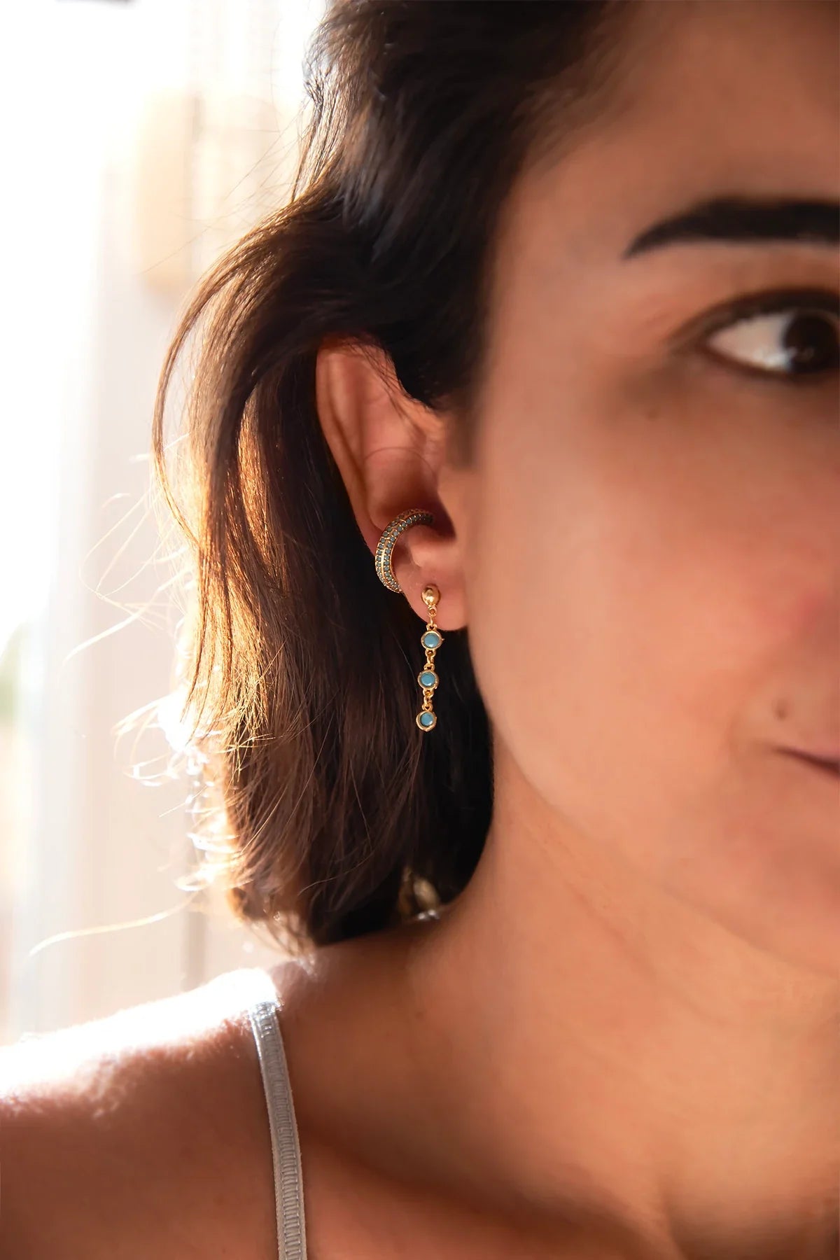 NORA - Turquoise - Zircon Earrings