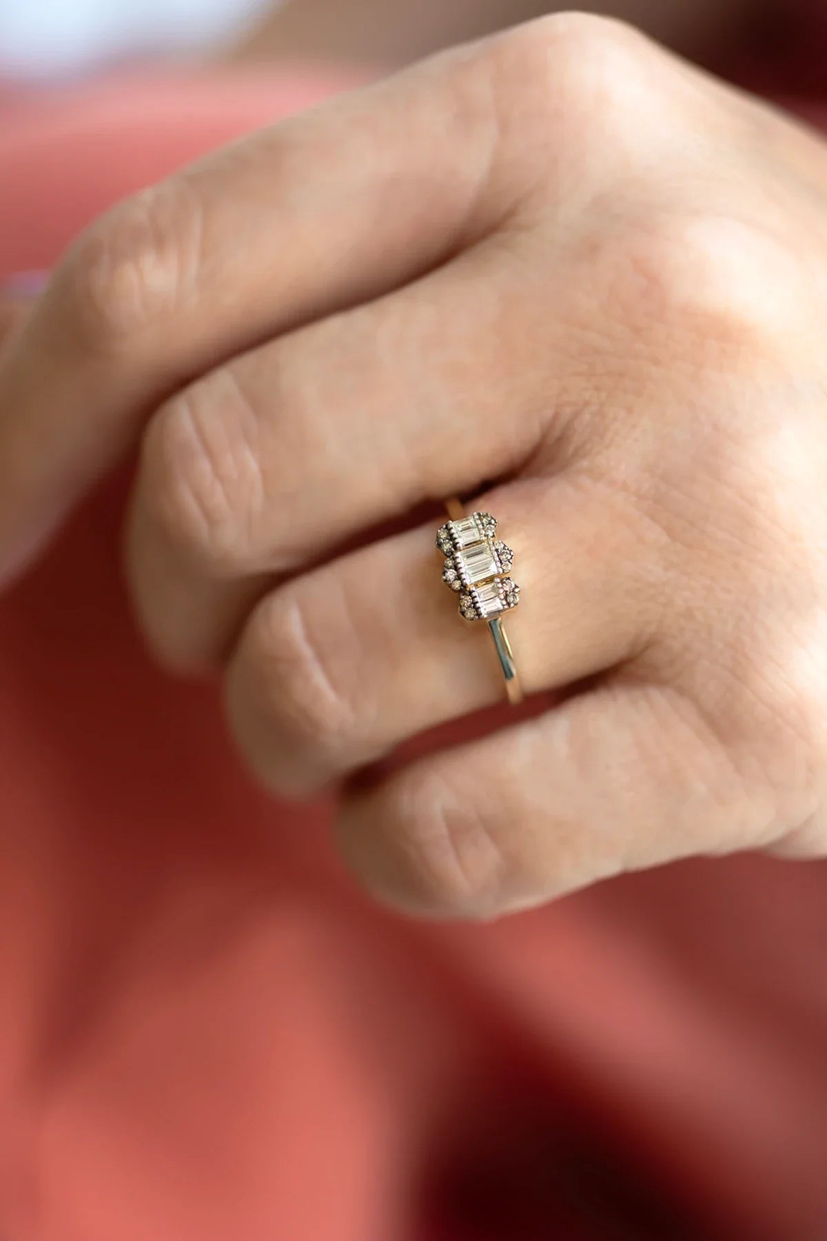 FIONA – Baguette & Cognac Diamond Ring