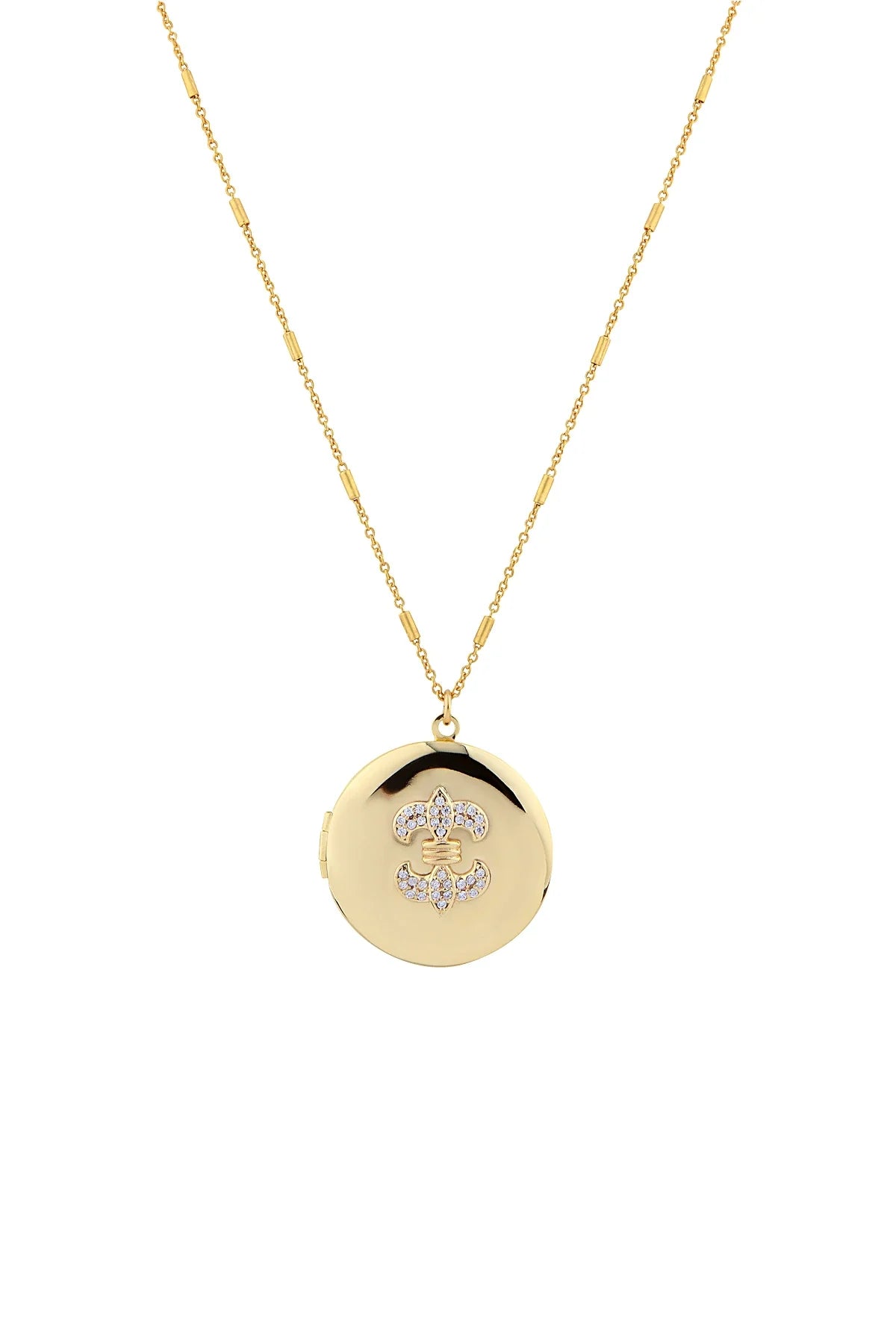 MEMORY – Fleur de Lys Locket Medallion Necklace