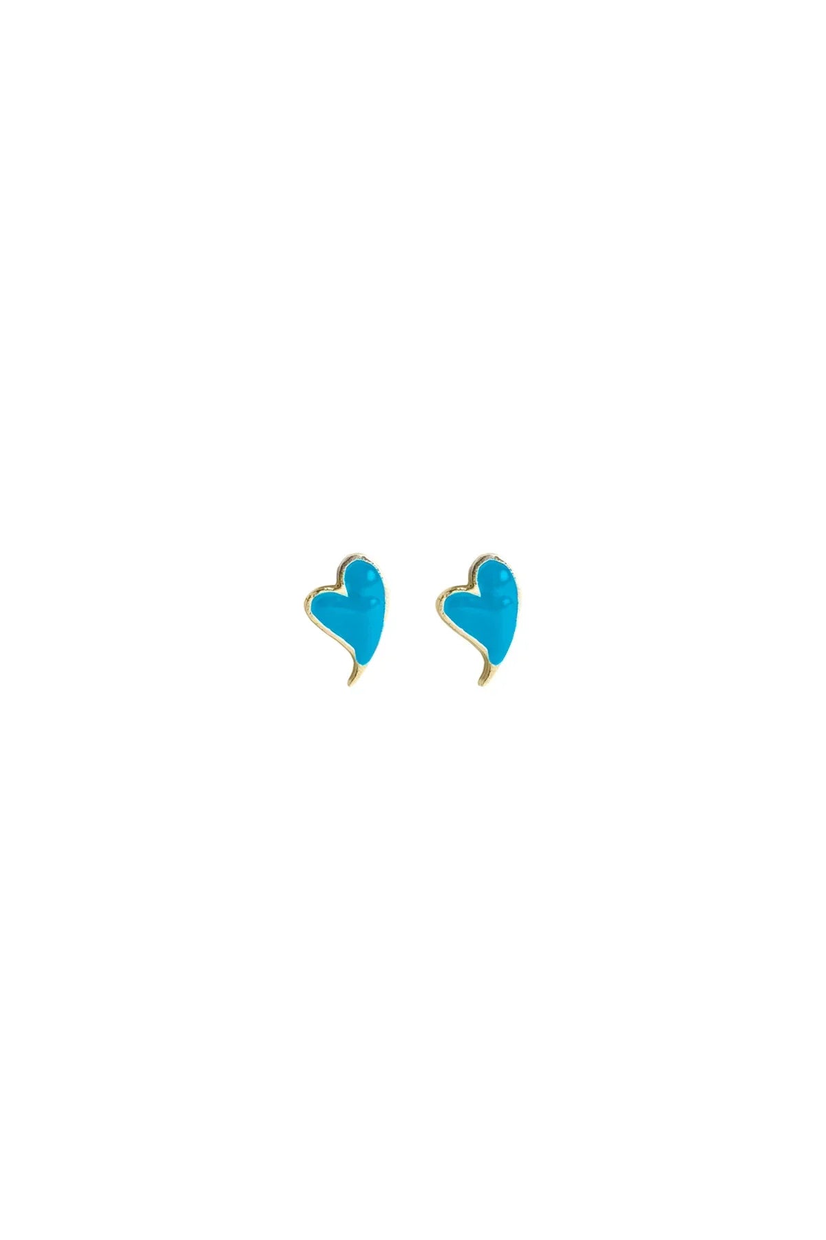 BLUE HEARTBEAT – Blue Enamel Heart Earrings