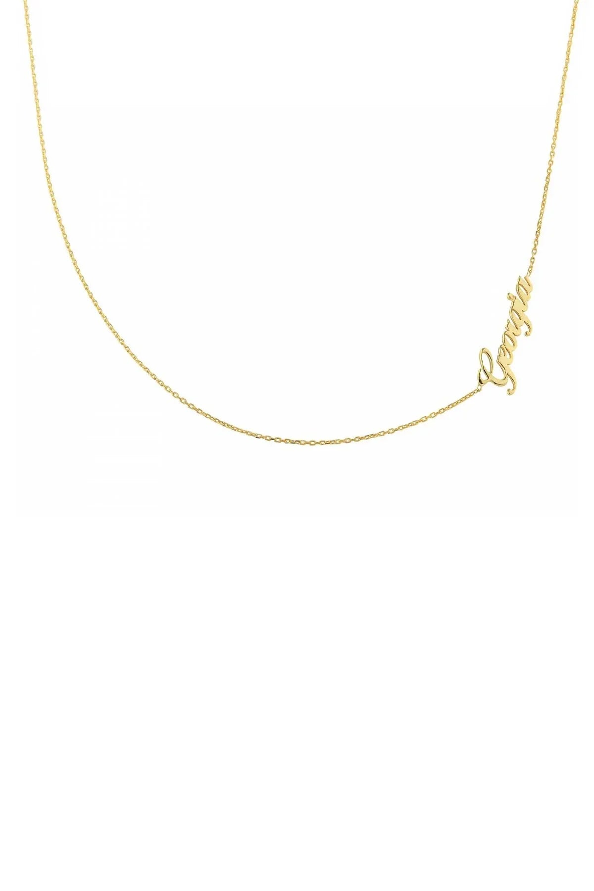 BY MY SIDE – Sideways Initial Necklace