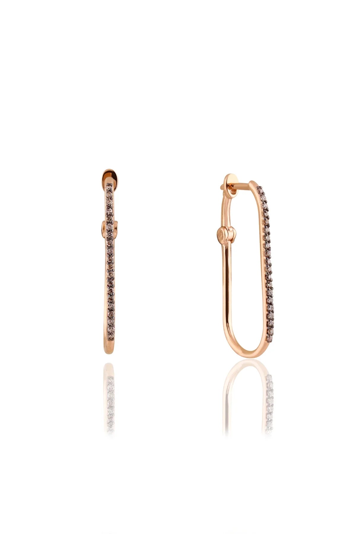 SMOKEY - 14K Gold Oval Hoop Earrings