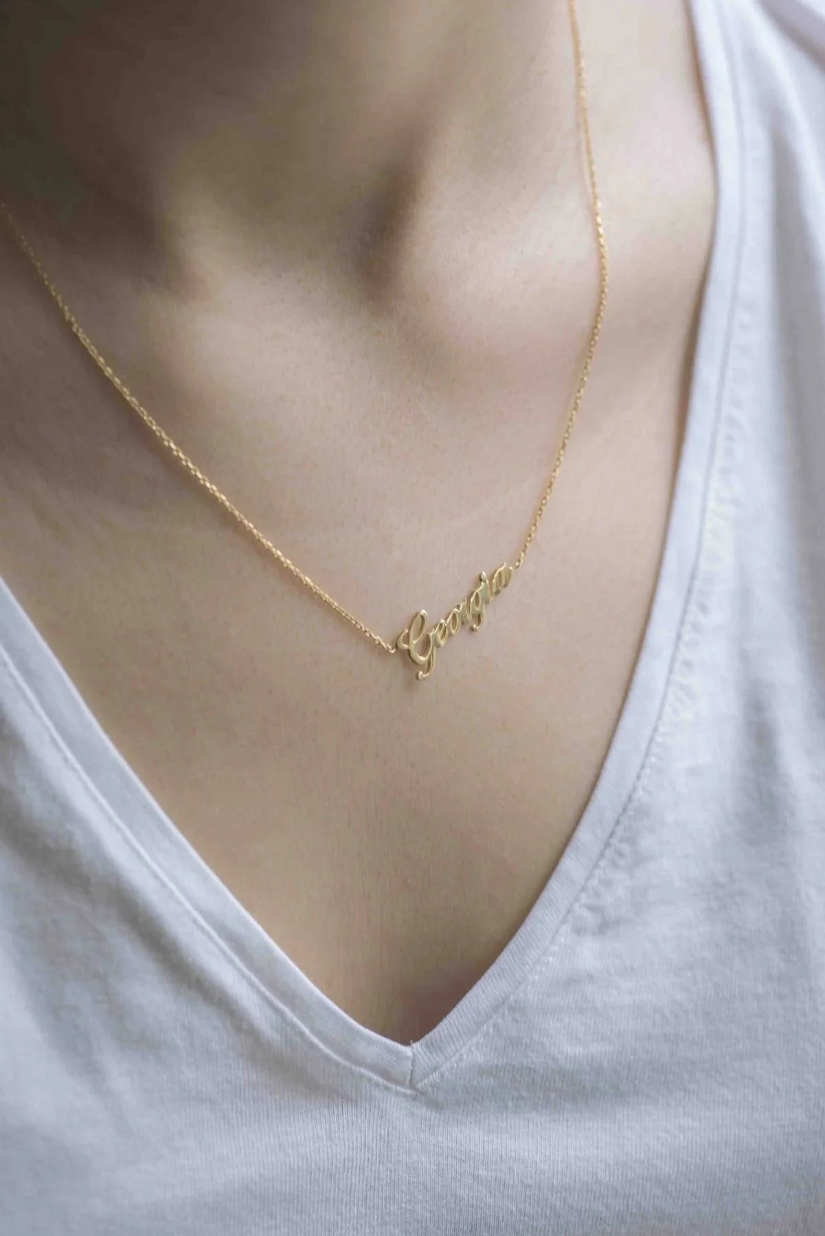 BY MY SIDE – Sideways Initial Necklace