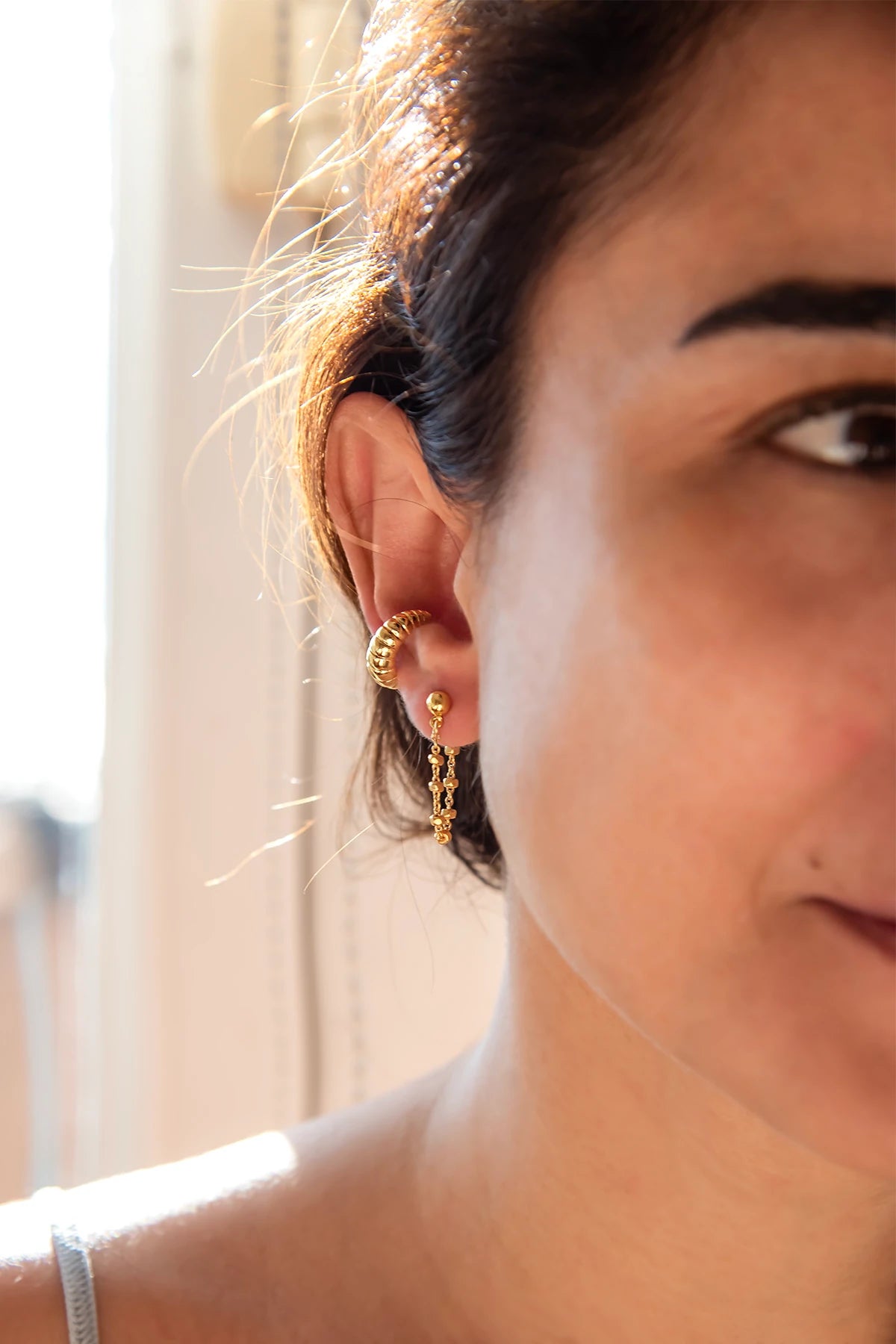 DOT – Chain Back Stud Earrings