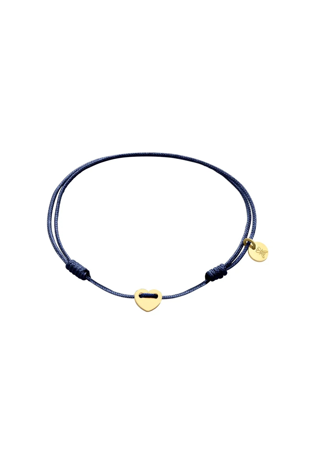 TINY LOVEFUL - NAVY -  Minimal Heart Cord Bracelet