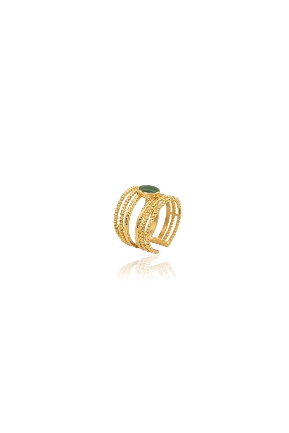 JADORA – Green Enamel Multi-Band Ring