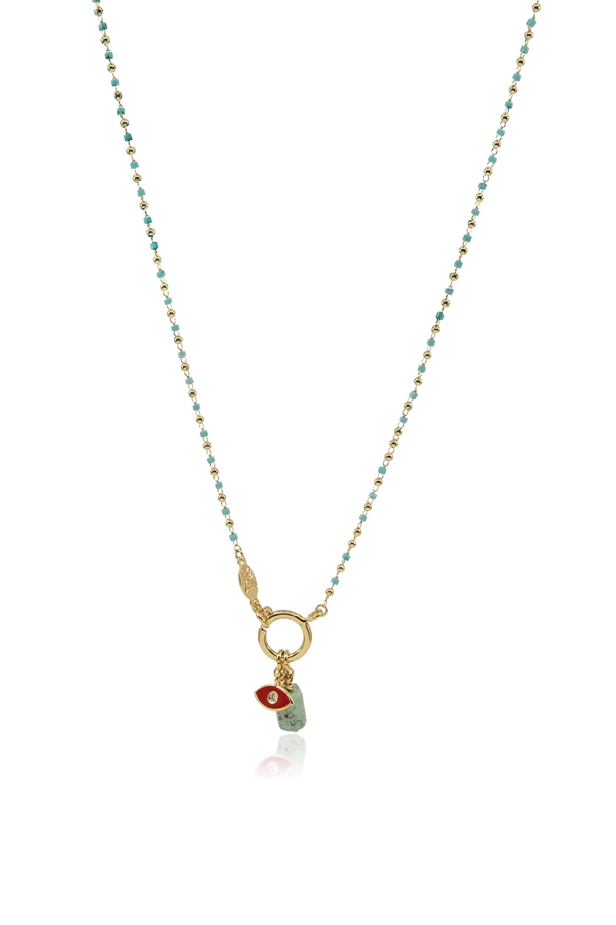 LAGOON – Turquoise Beaded Chain Necklace