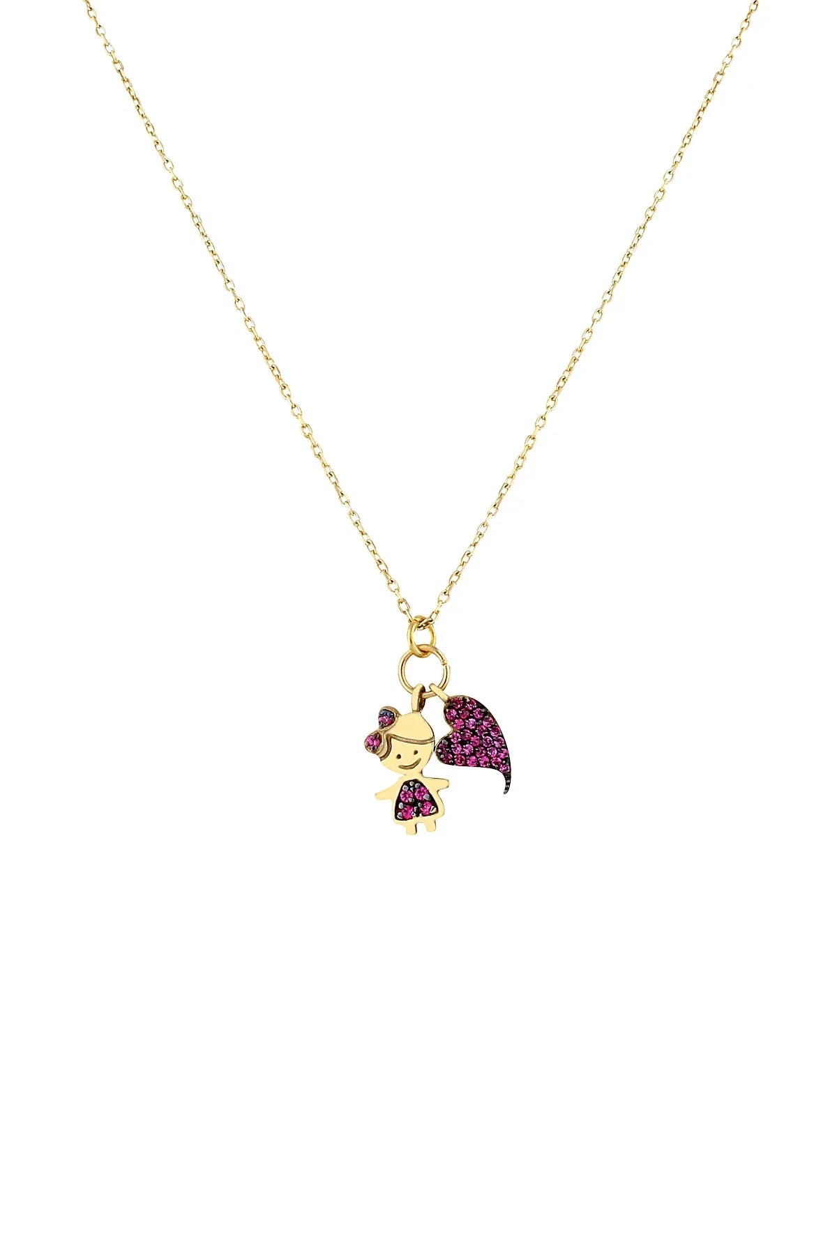 LOLA BIG HEART – Daughter & Heart Charm Necklace