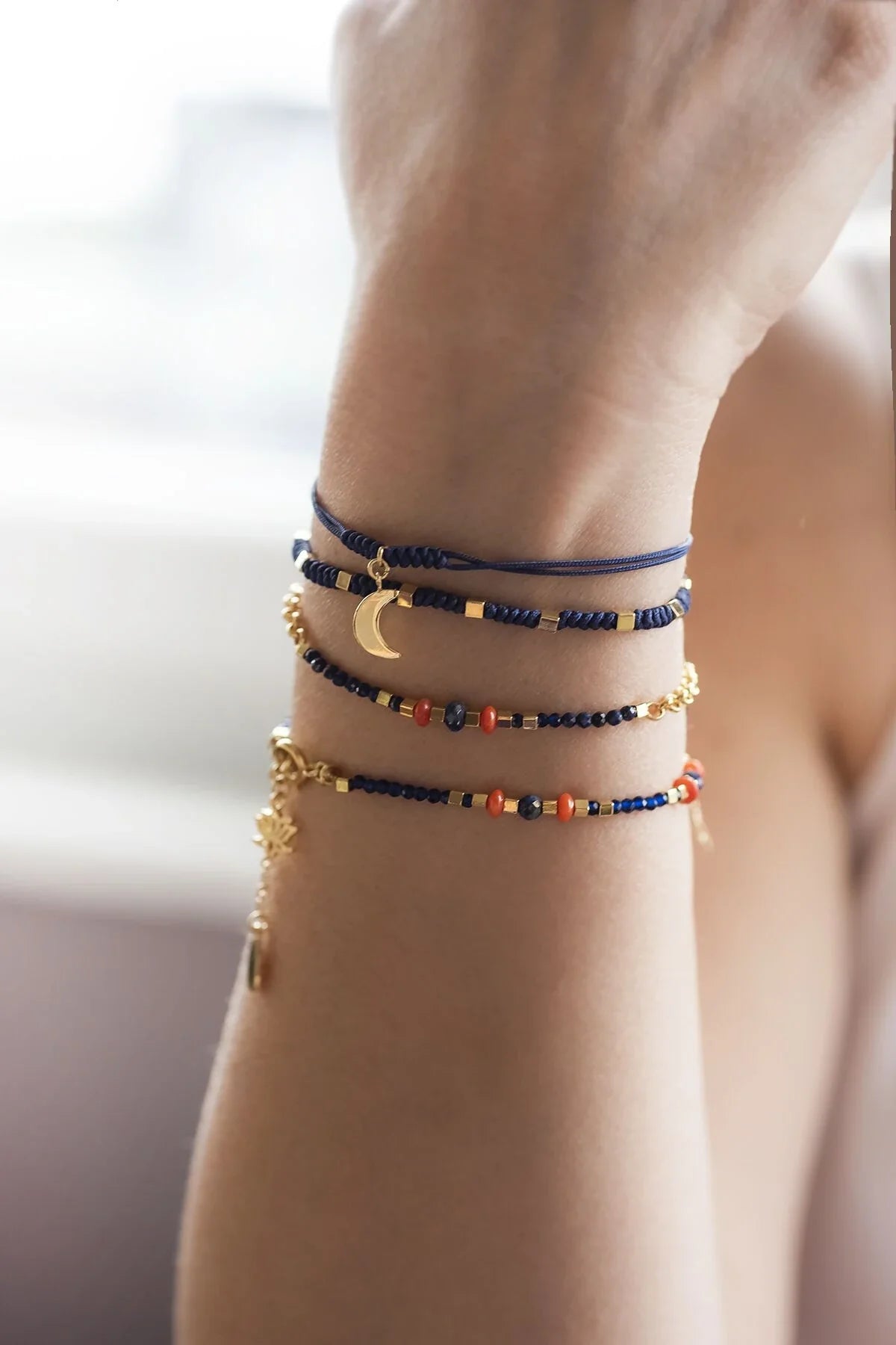 LAZULI – Lapis Beaded Layered Bracelet Set