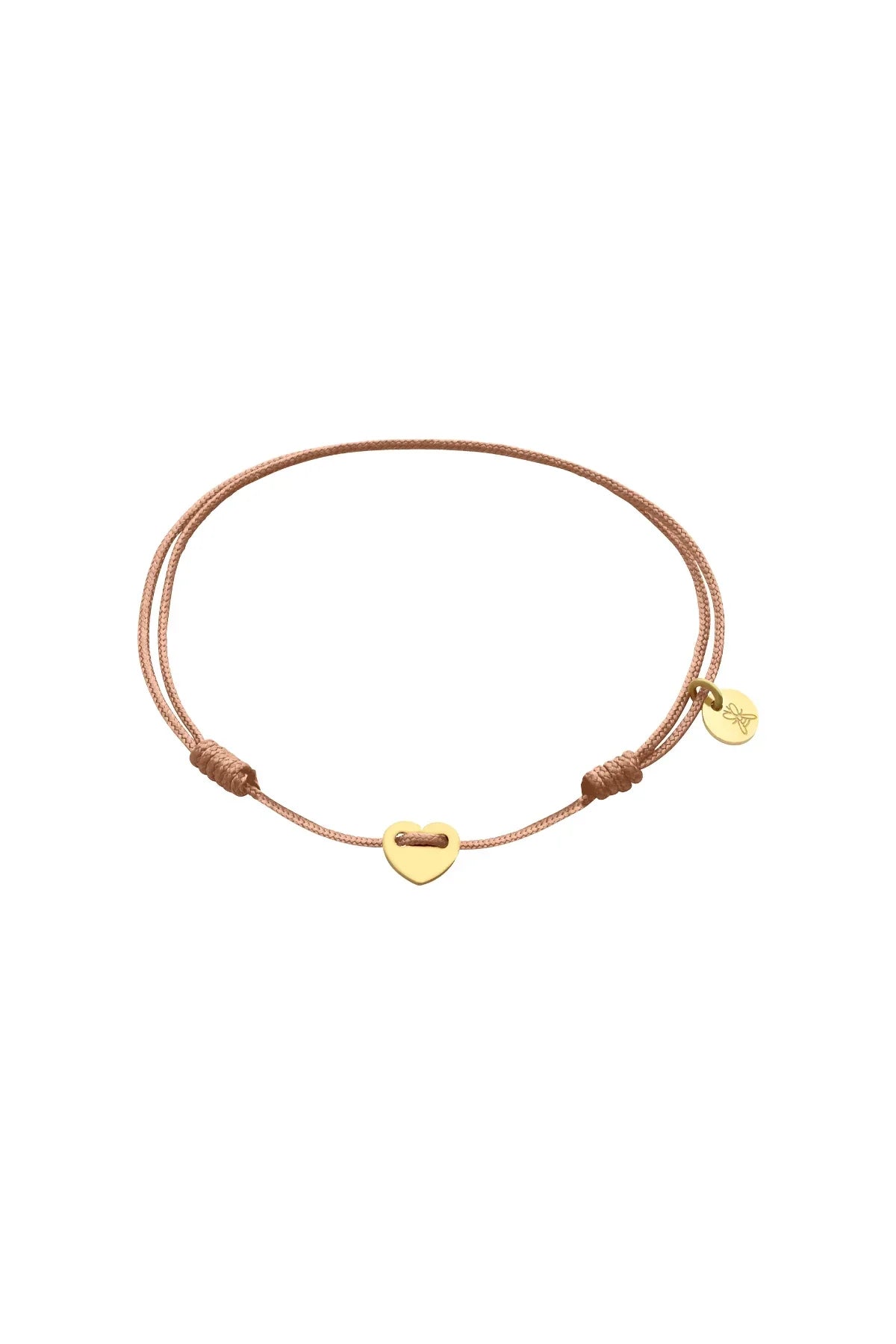 TINY LOVEFUL - NUDE -  Minimal Heart Cord Bracelet