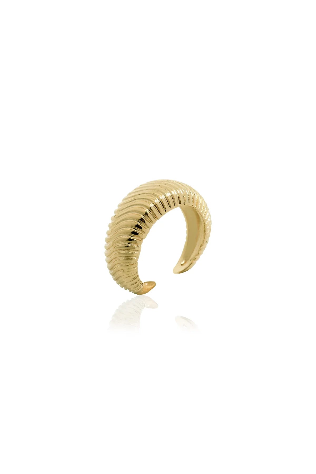 GIMLET – Ribbed Domed Open Ring