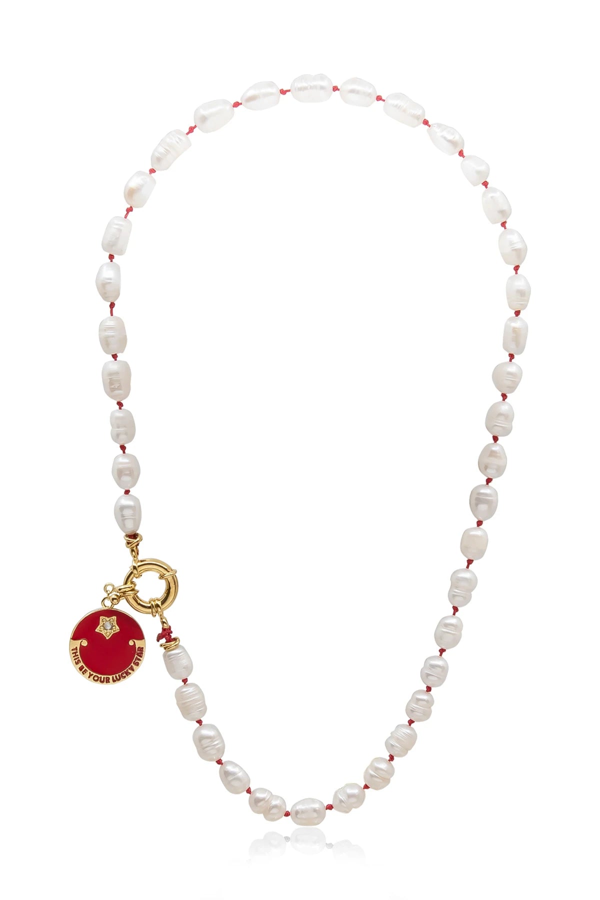 HIPPIE PEARL – Pearl & Red Charm Necklace Set