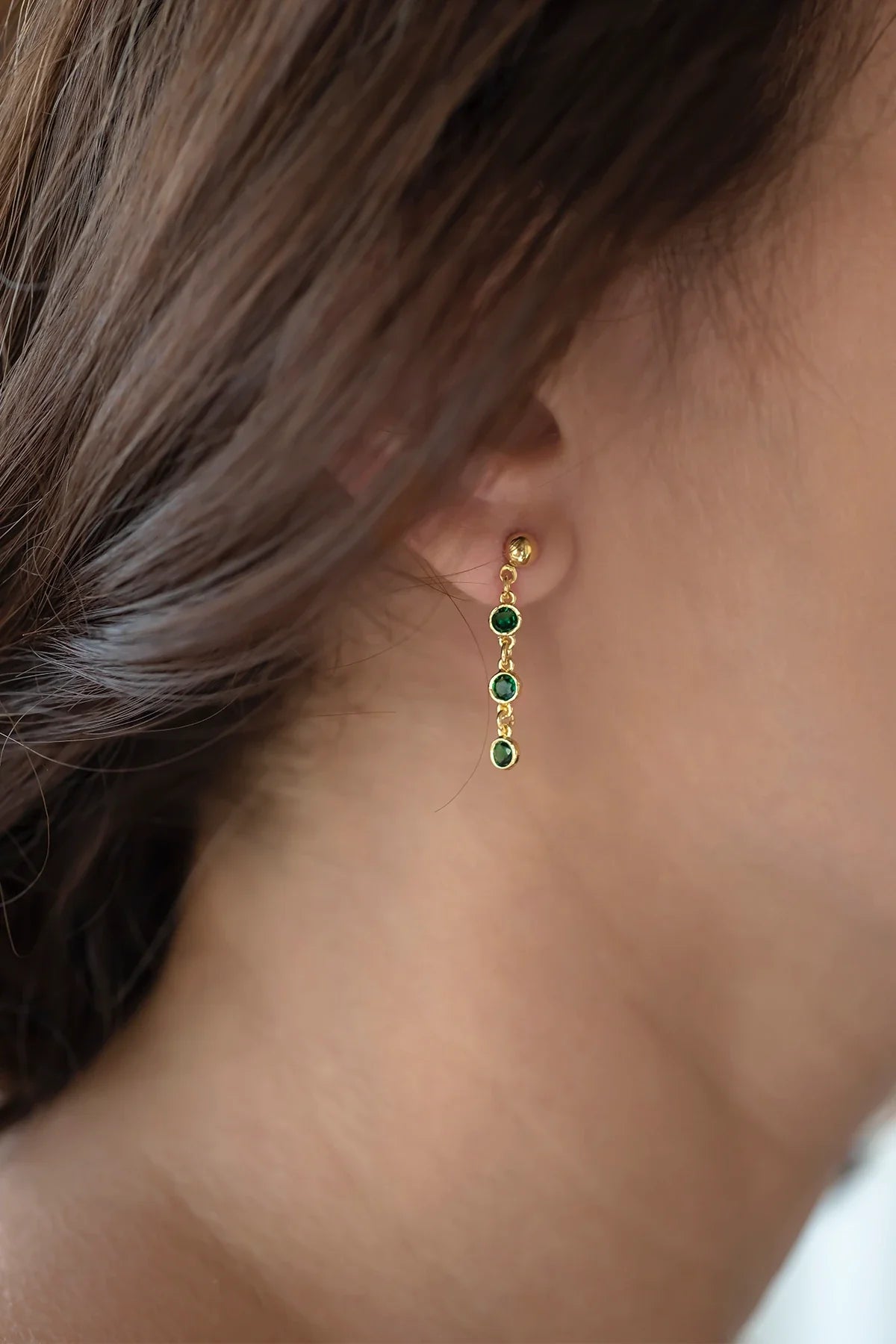 NORA - Emerald - Zircon Earrings