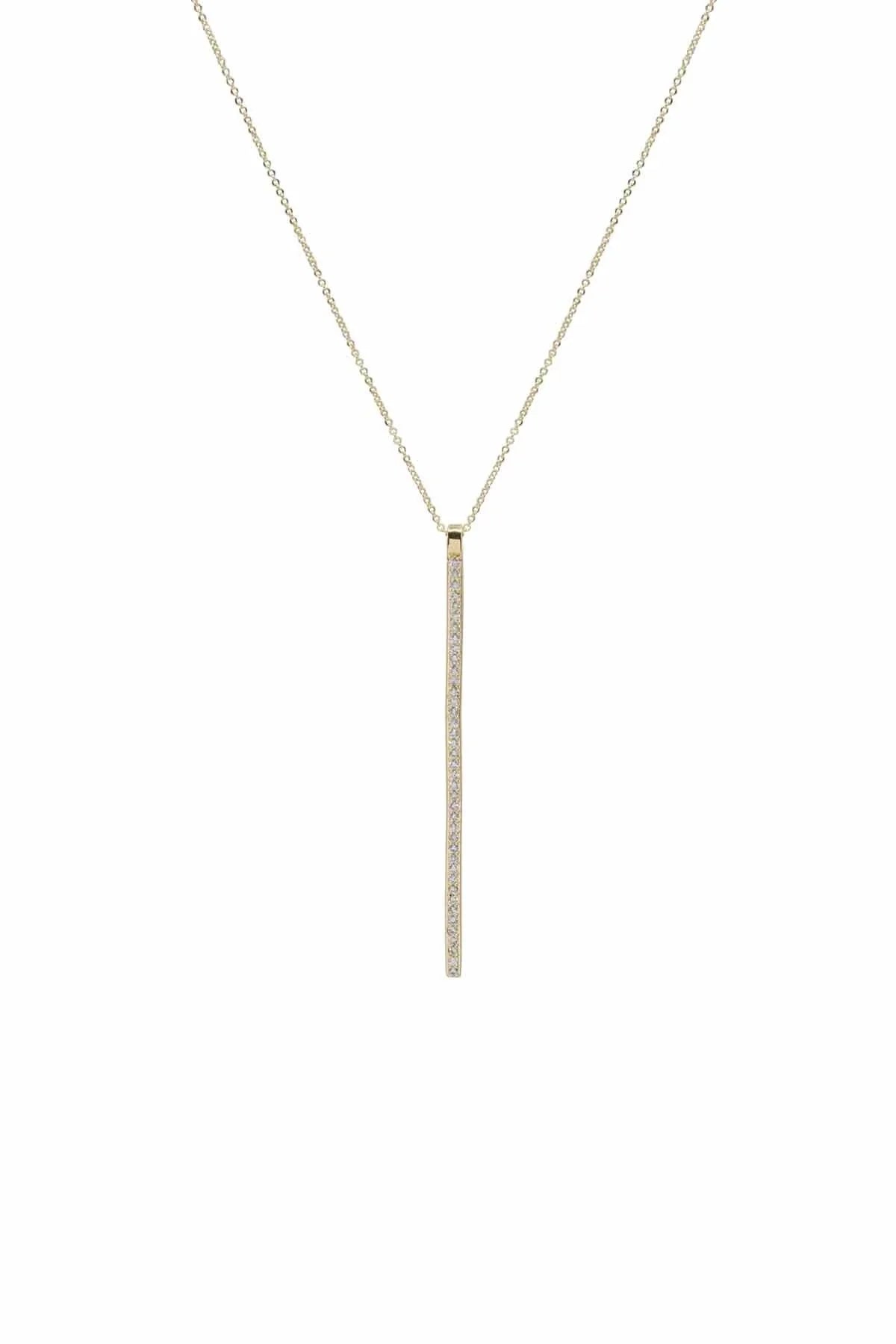 STRAIGHT – CZ Bar Necklace