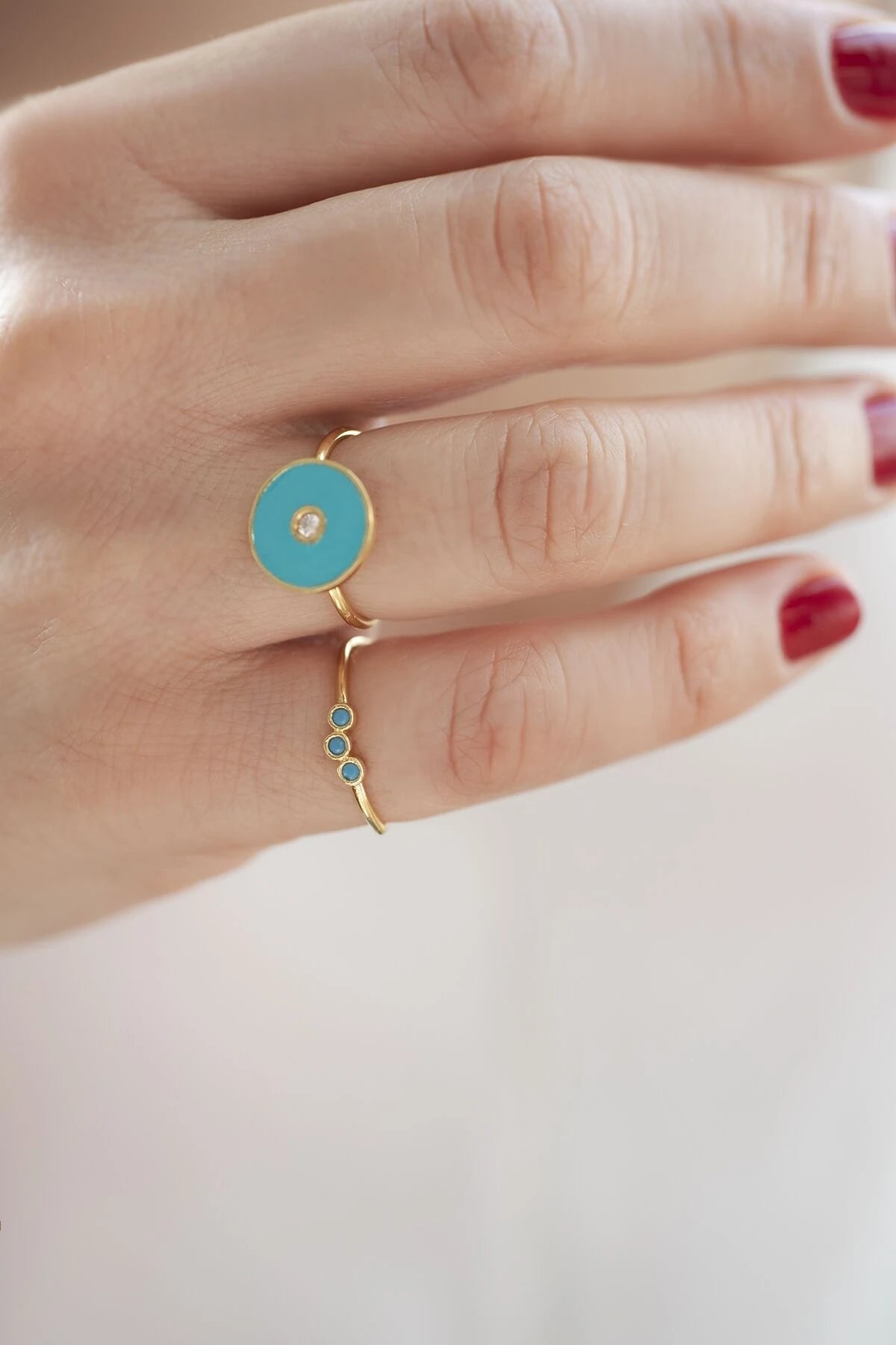 TRIA BLUE – Triple CZ Adjustable Ring