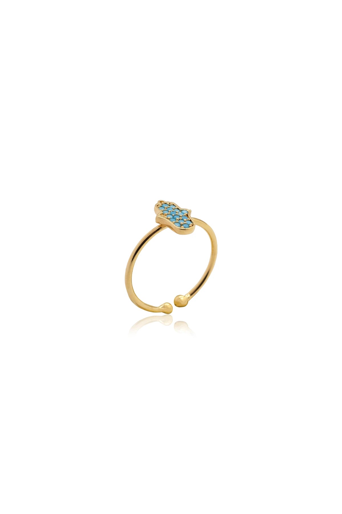 DIAMOND HAMSA - Blue - Fatima's Hand Ring