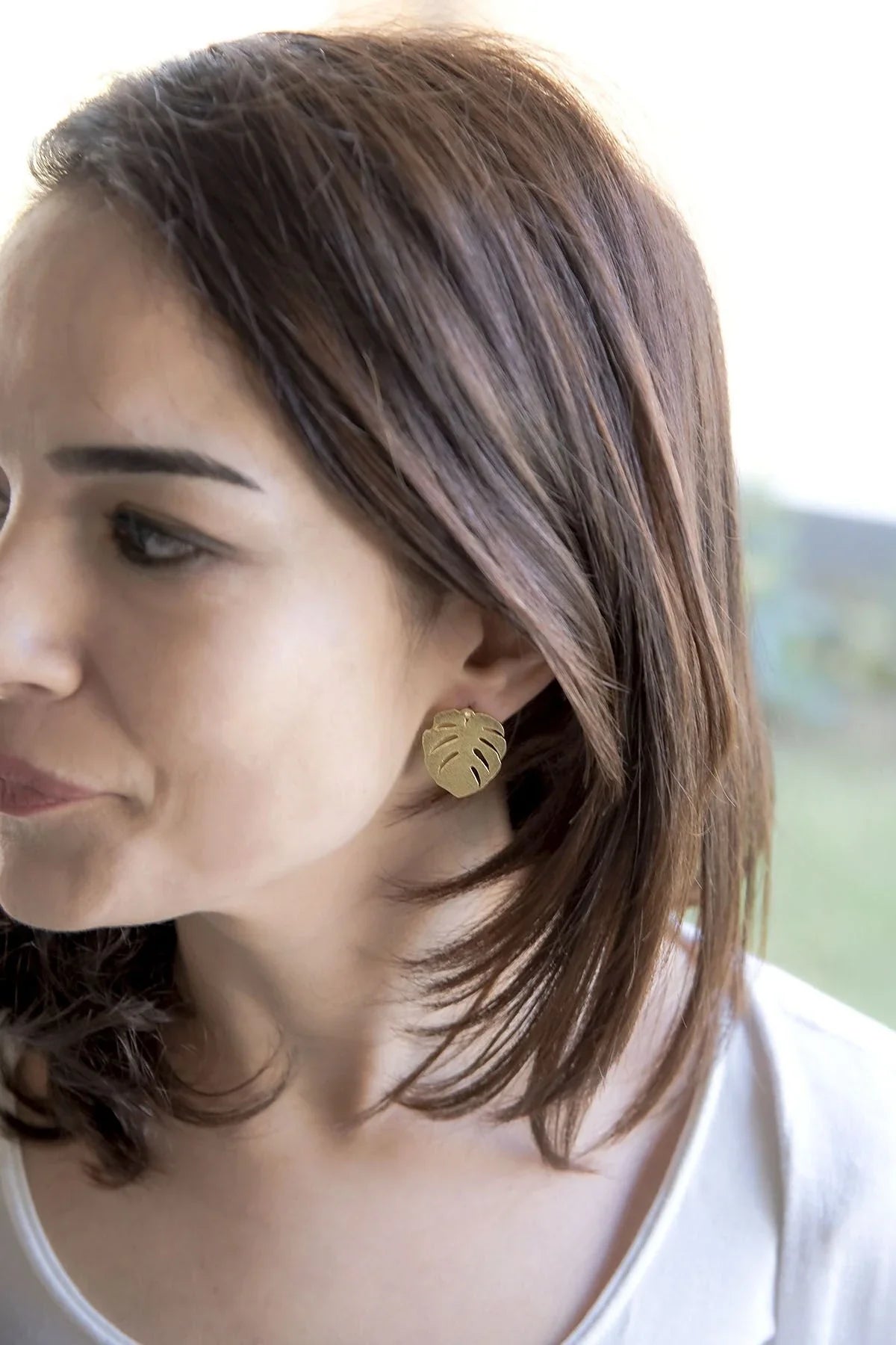 MINI MONSTERA – Monstera Leaf Stud Earrings