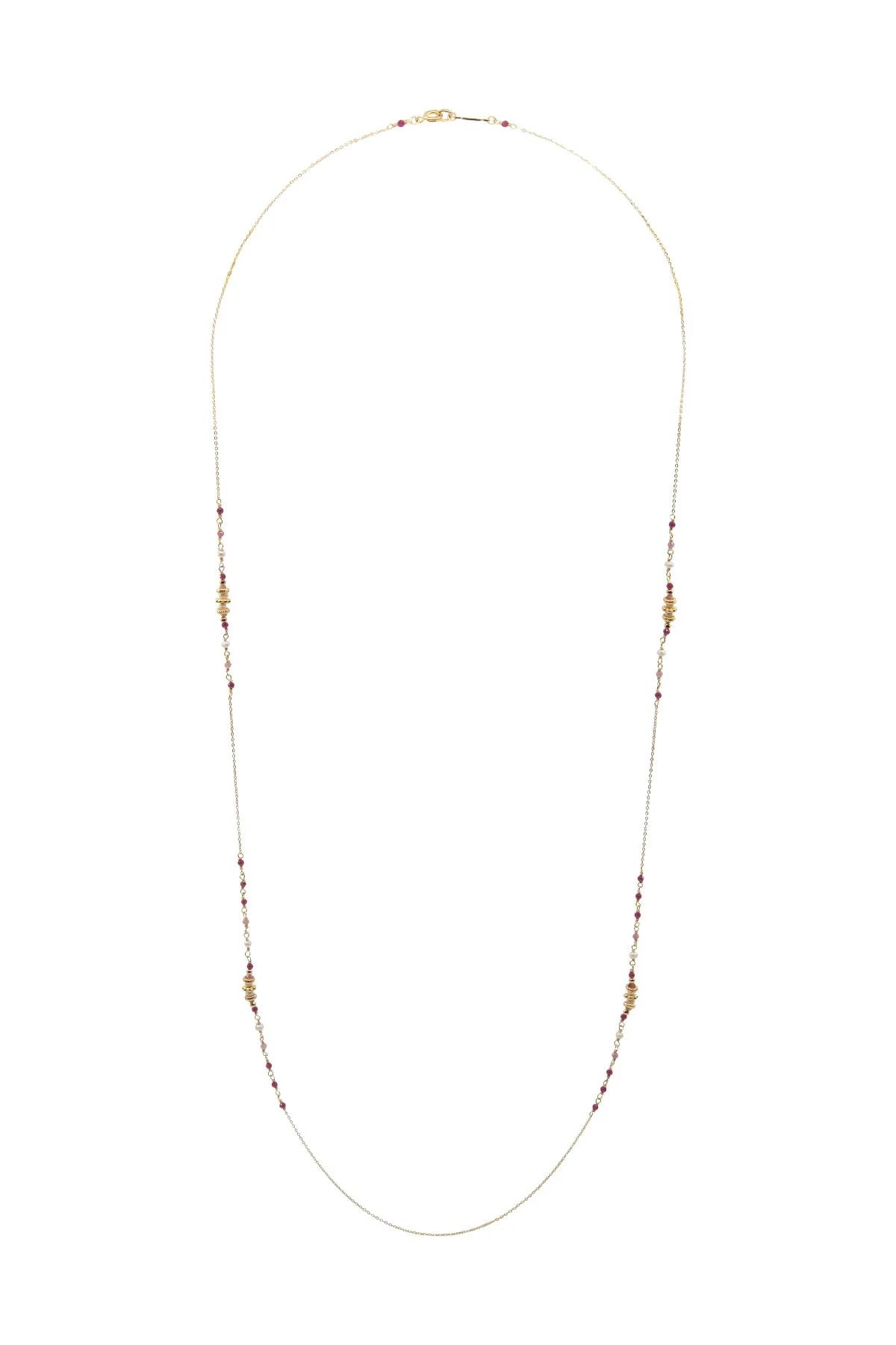 PIPPA – Long Natural Stone Chain Necklace