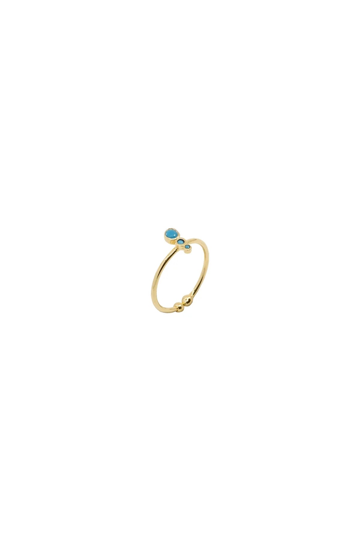 MONA – Blue – Triple CZ Accent Ring