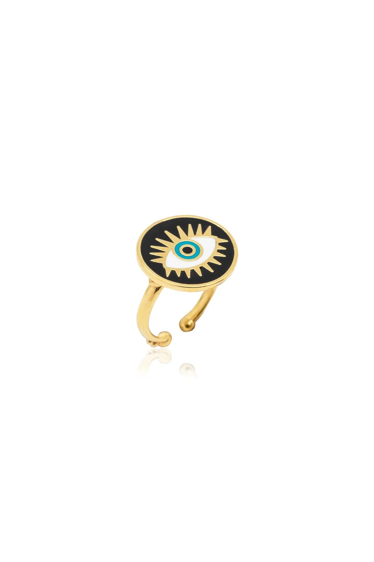WATCH ME – Enamel Evil Eye Adjustable Ring