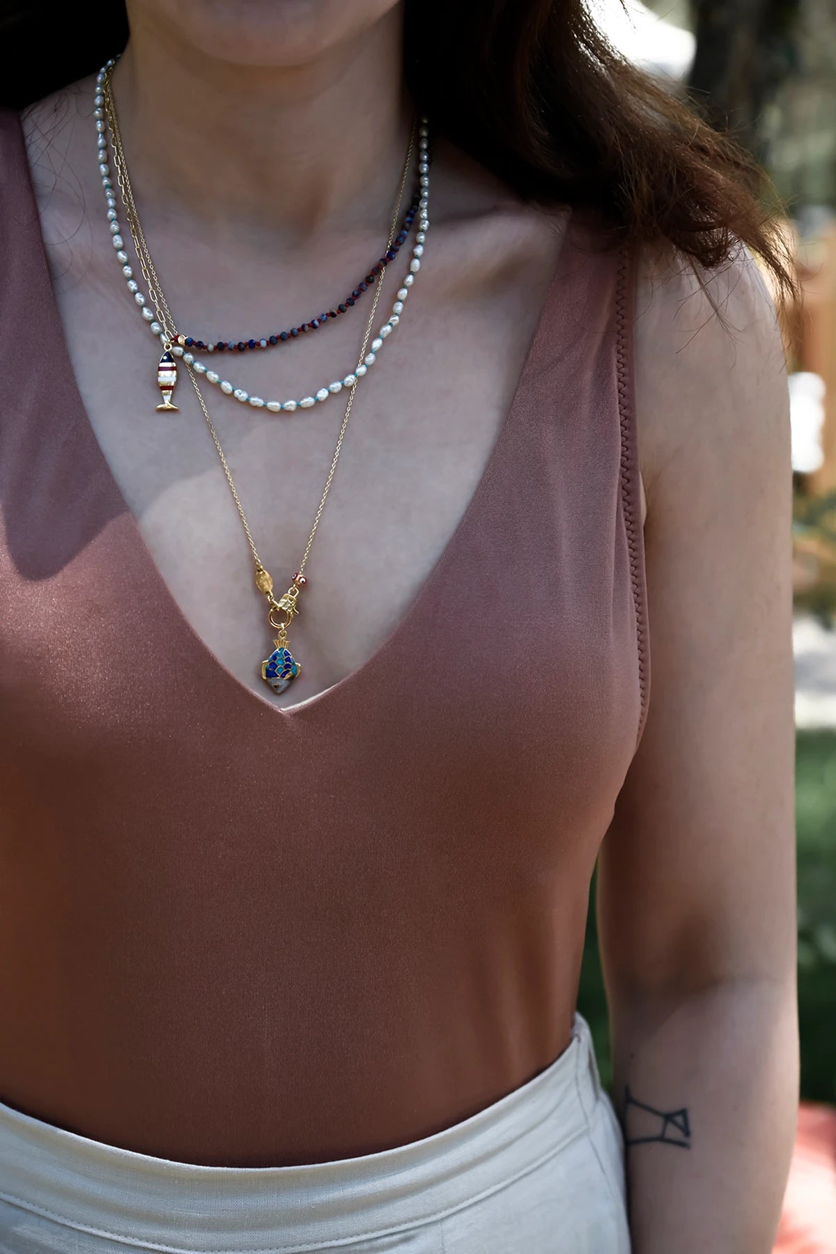 FISHY – Blue Fish Charm Necklace