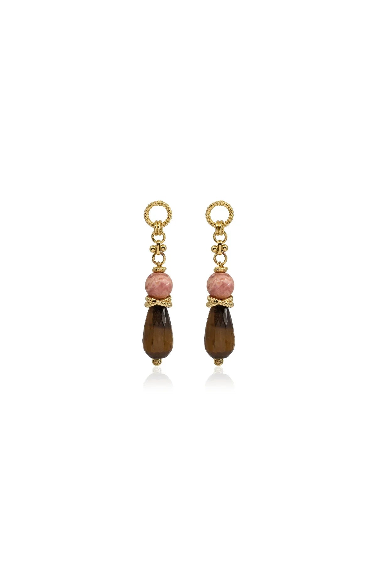 TIGRE – Tiger’s Eye & Rhodonite Drop Earrings