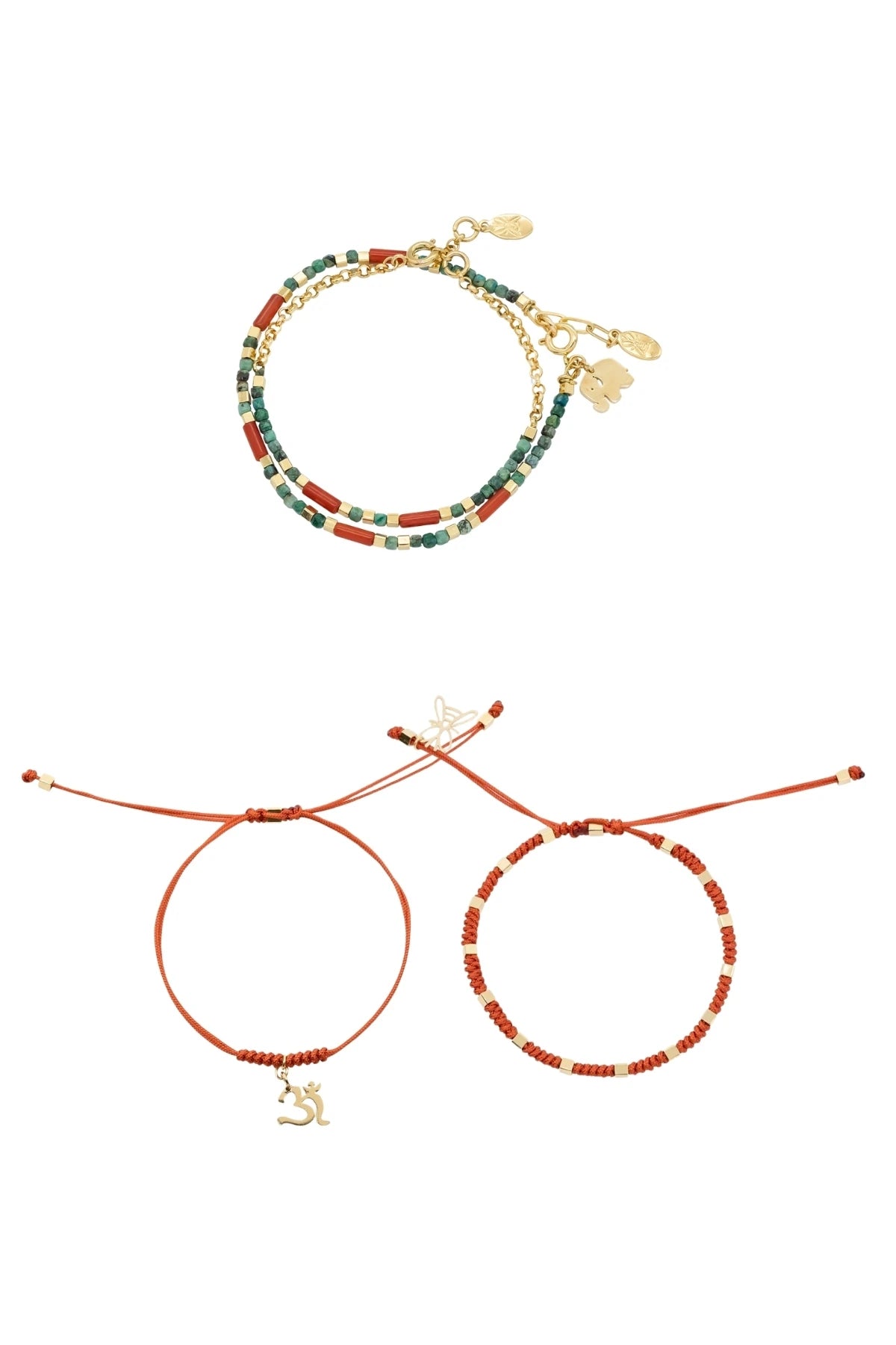 BIG SOUL – Elephant & Gemstone Stacking Bracelet Set