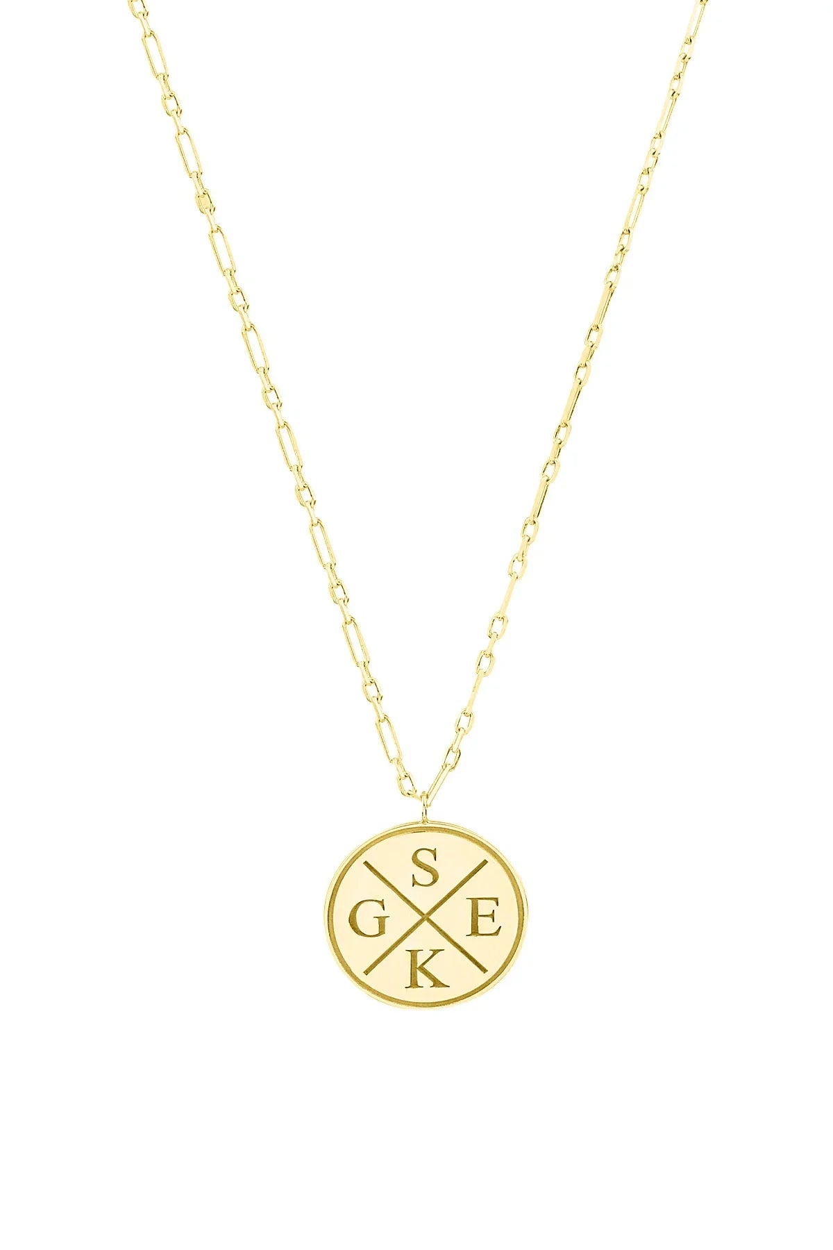 INITIALS TOGETHER – Personalized Cross Initial Medallion Necklace