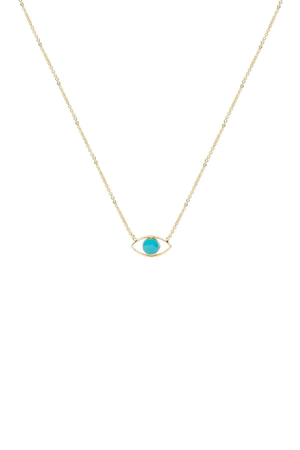 TURQUOISE – Tiny Enamel Eye Necklace