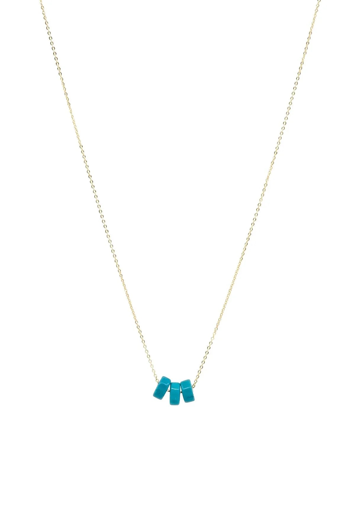 BLUE RONDELLE – Turquoise Gemstone Necklace