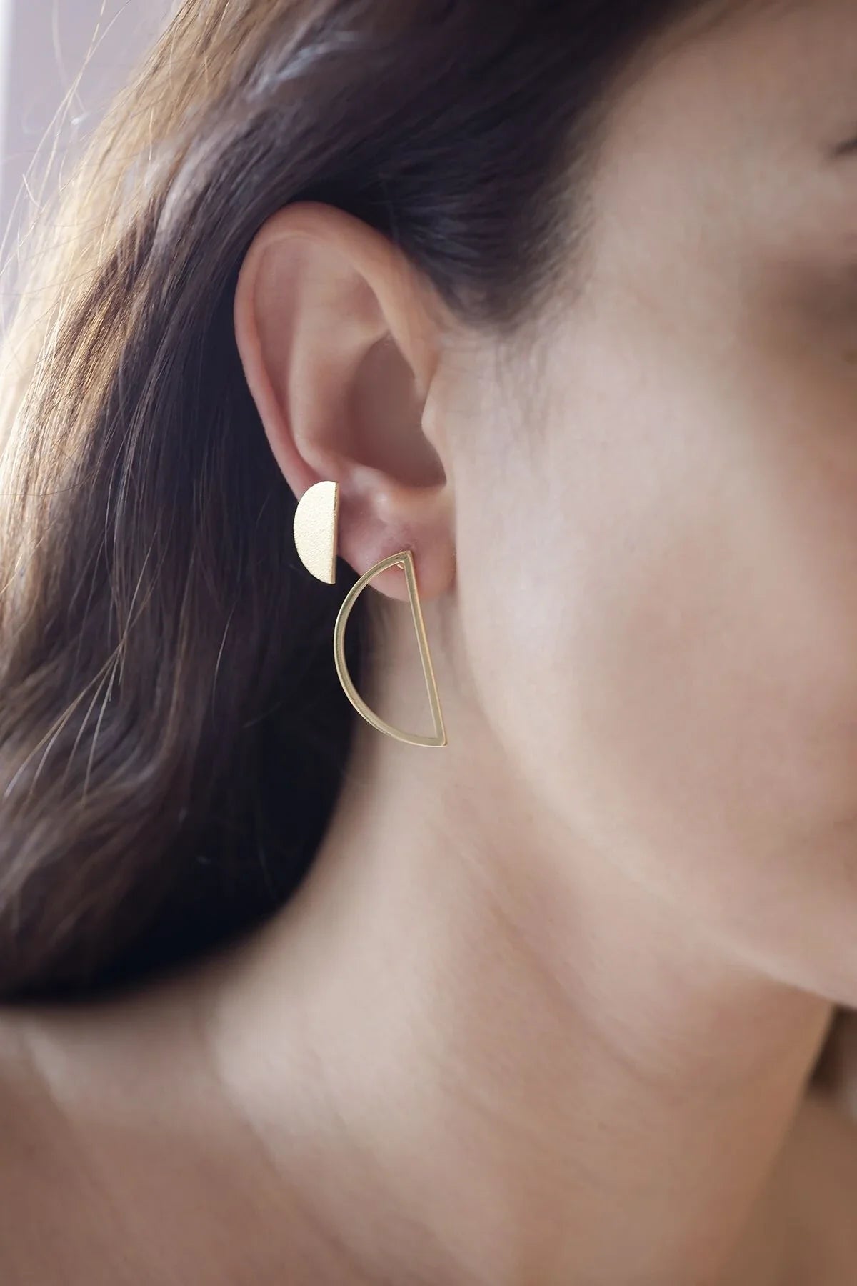 HALF – Minimal Semi-Circle Earrings