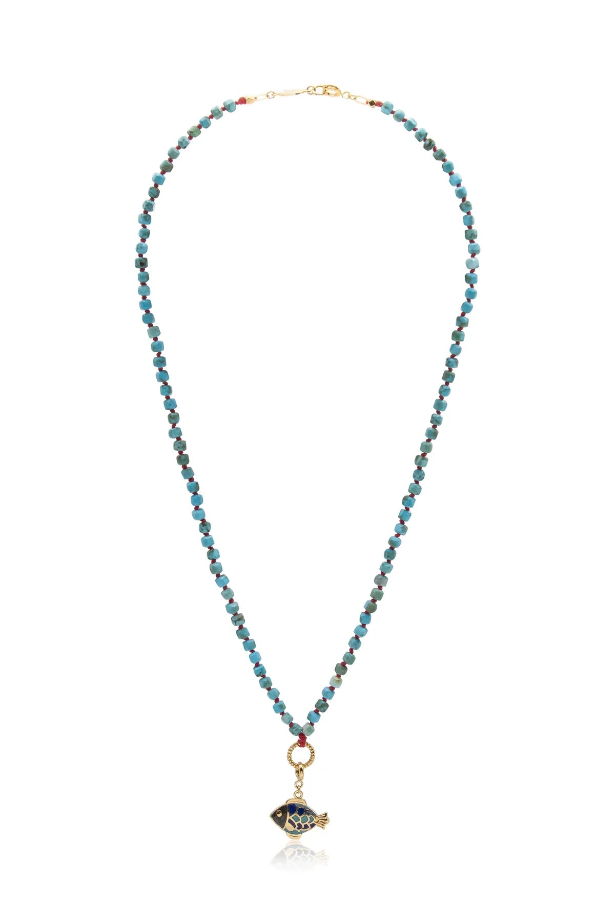 MARELLA – Cube-Cut Turquoise Charm Necklace