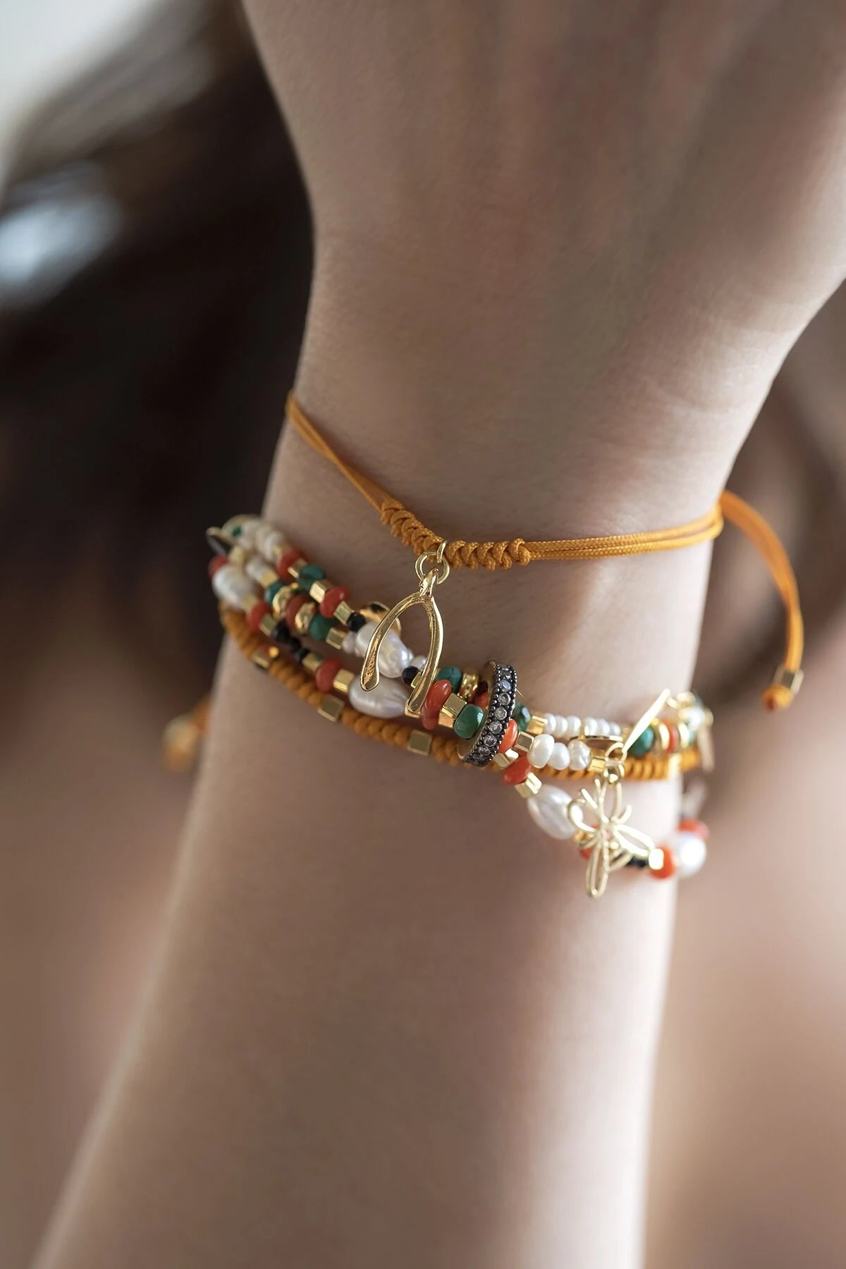 WISHBONE – Delicate Wishbone Cord Bracelet