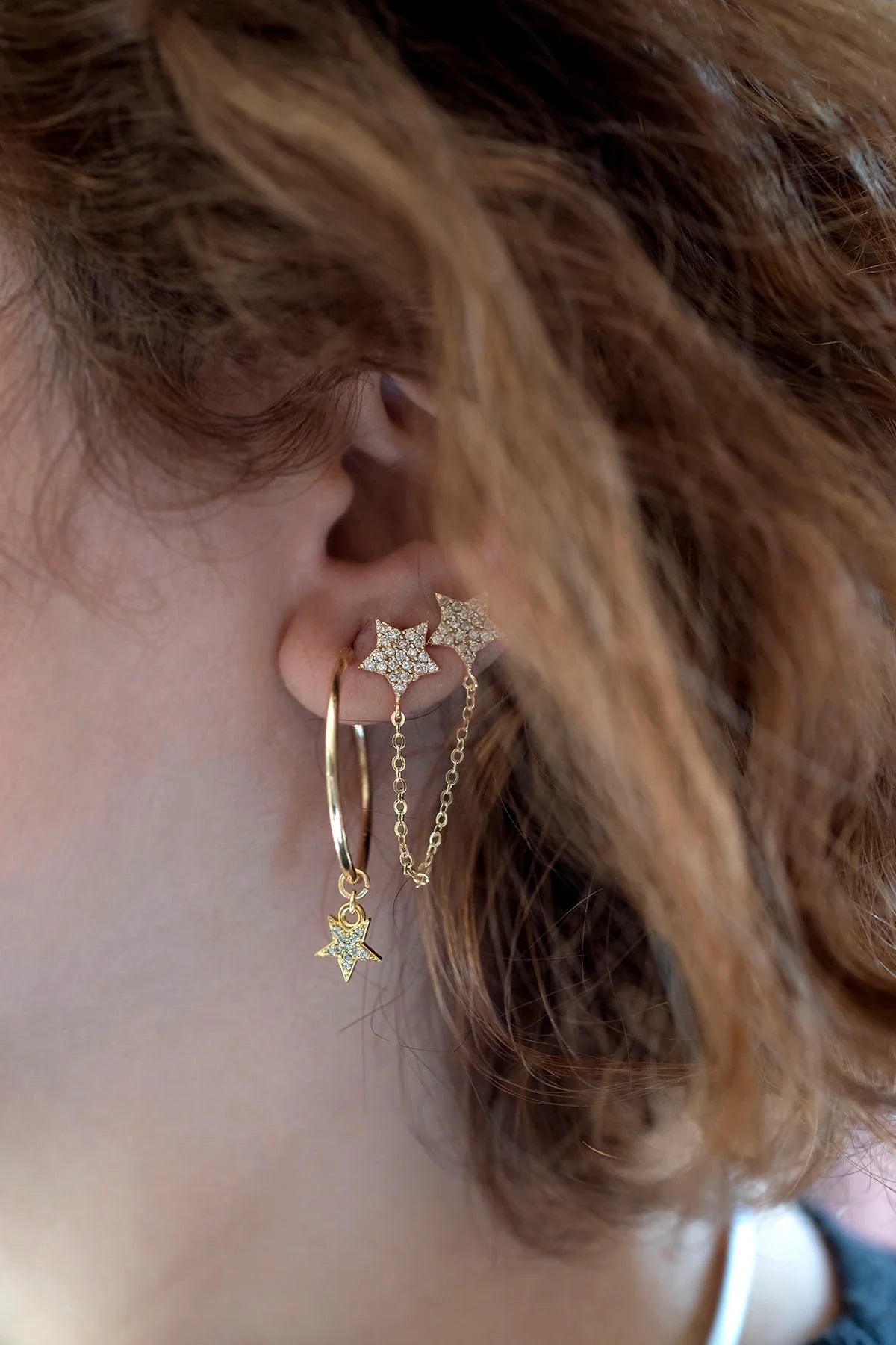 MINI STAR – CZ Star Hoop Earrings