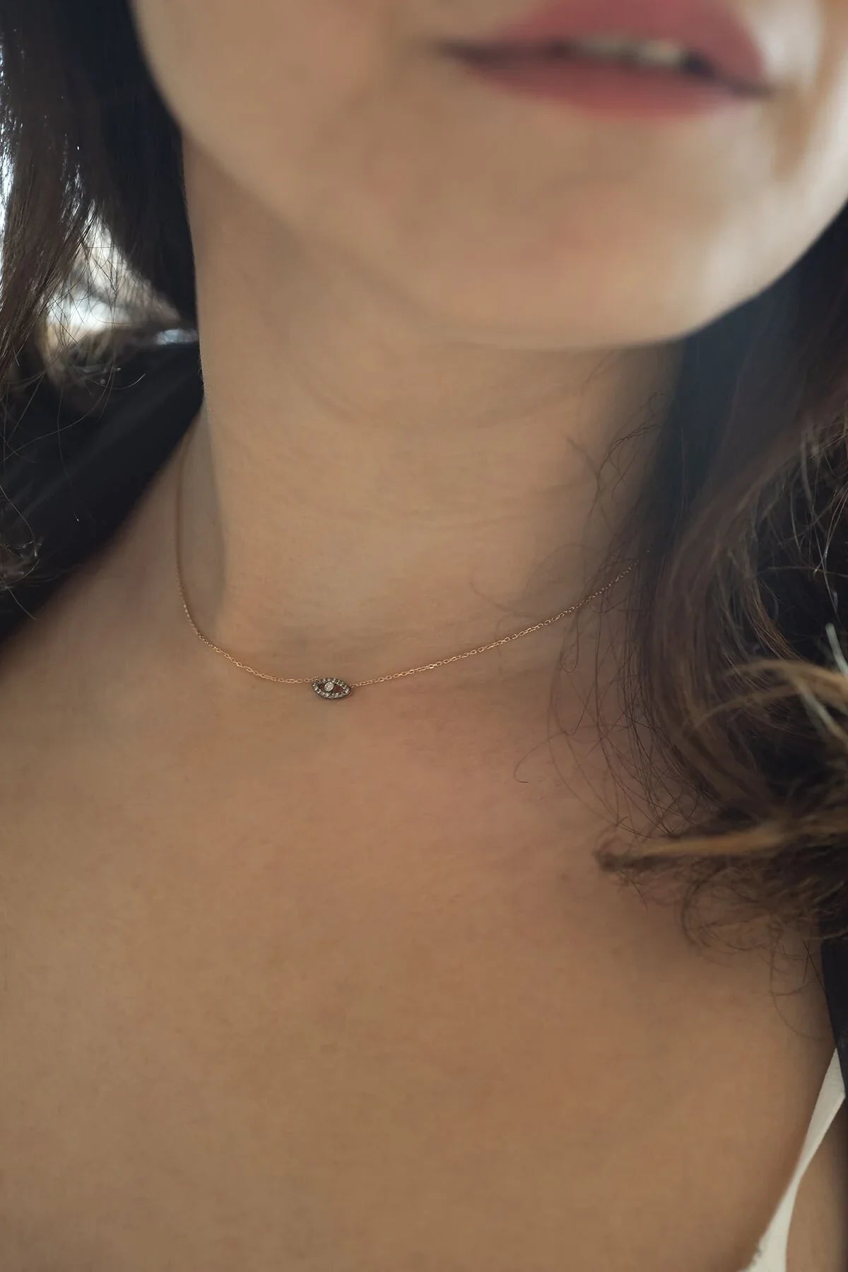 HAZEL – Diamond Eye Pendant Necklace