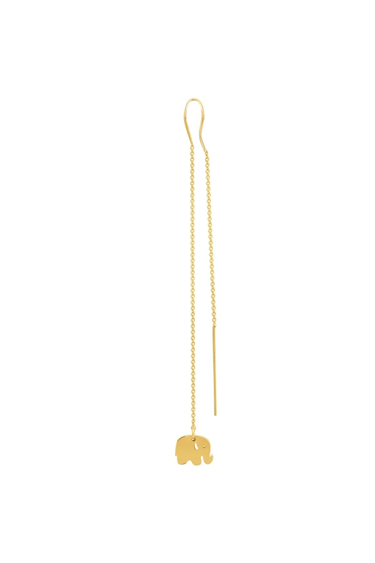 TINY ELEPHANT – Single Chain Elephant Earring